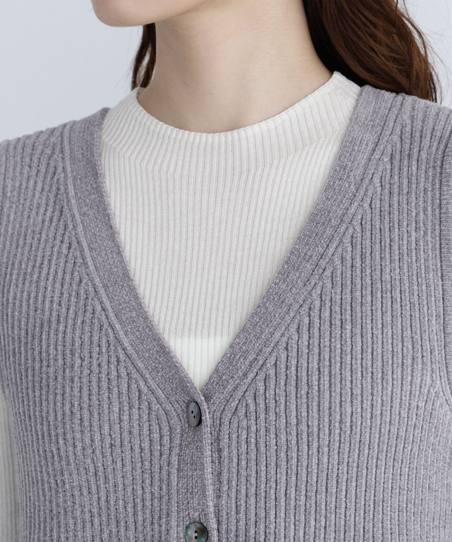  「ペプラムベスト＆リブニット」|ニット・セーター|