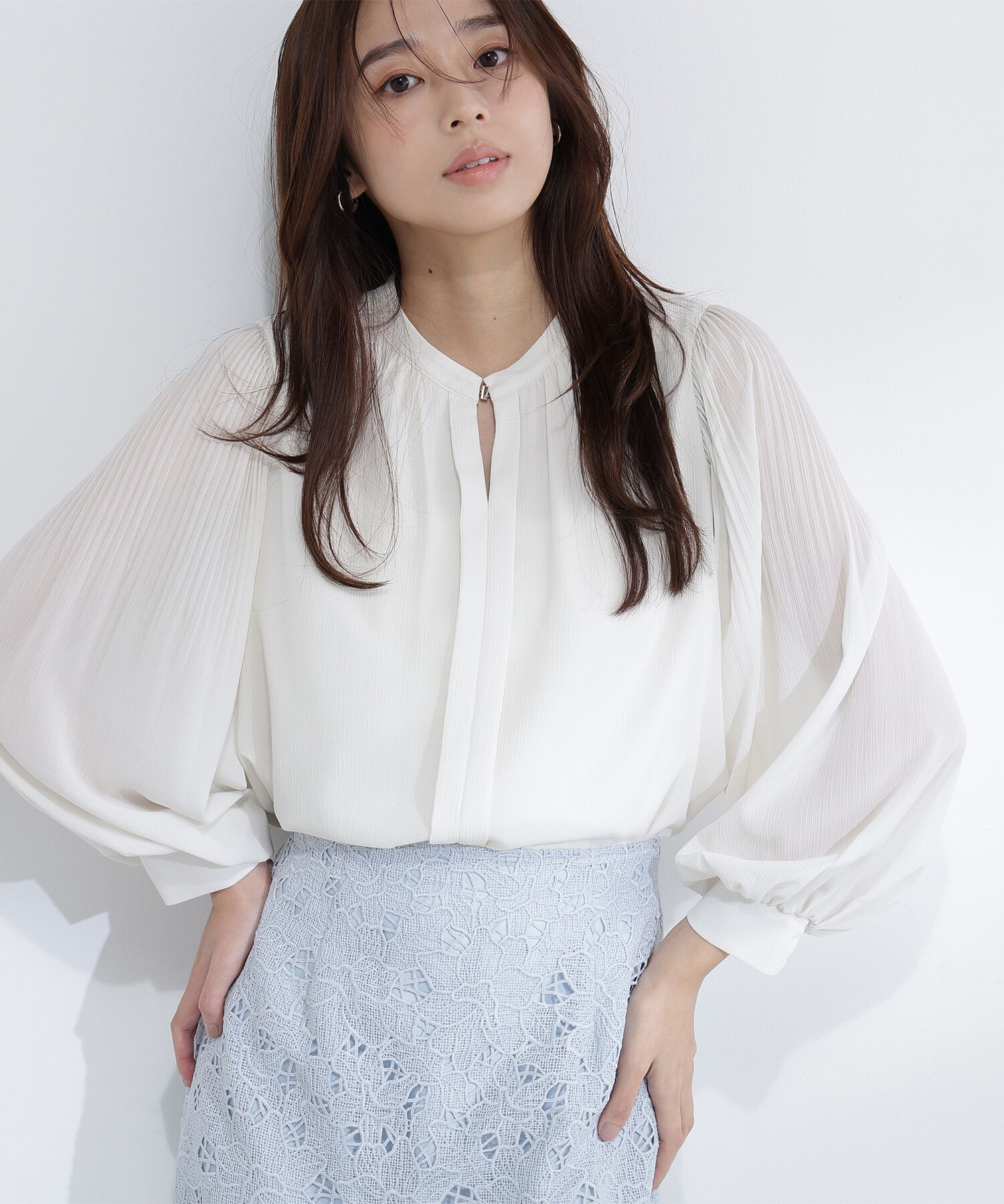  「メタルポイント楊柳ブラウス」|シャツ・ブラウス|