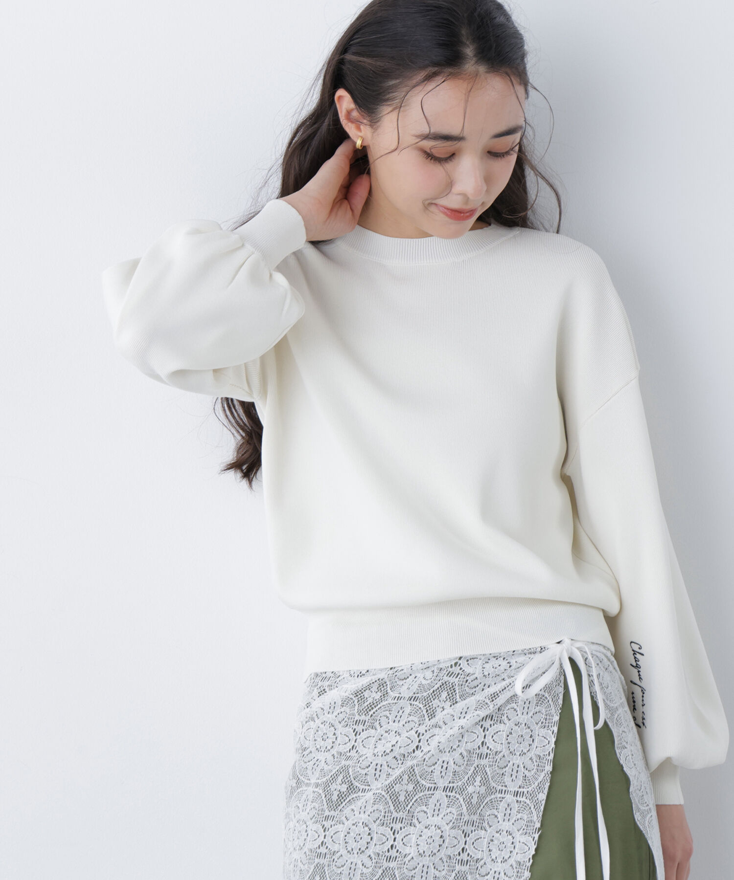  「〈N.〉ロゴ刺繍スウェットライクニット」|ニット・セーター|