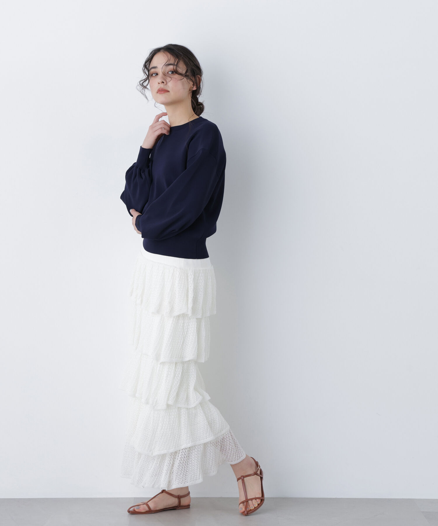  「〈N.〉ロゴ刺繍スウェットライクニット」|ニット・セーター|