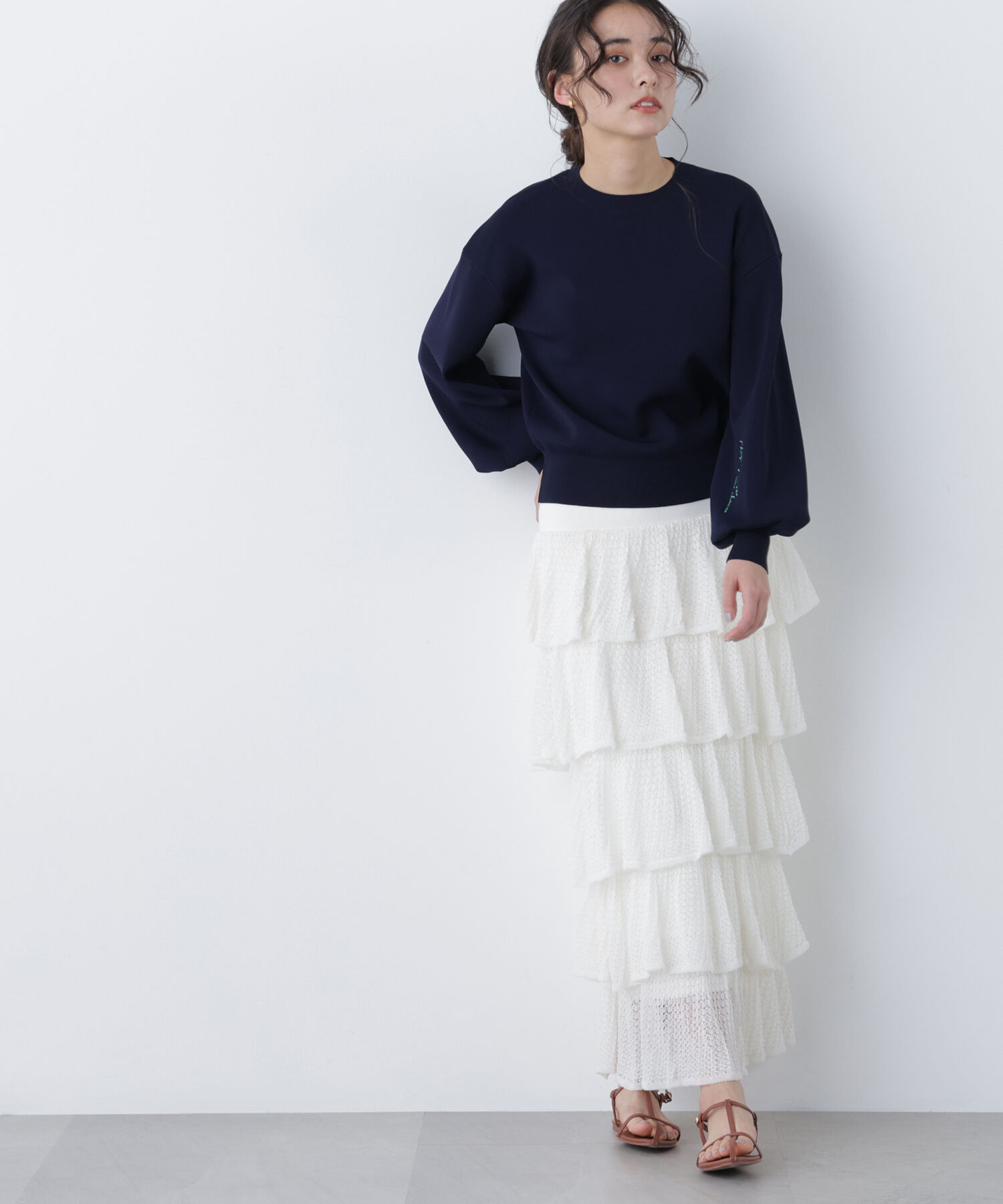  「〈N.〉ロゴ刺繍スウェットライクニット」|ニット・セーター|