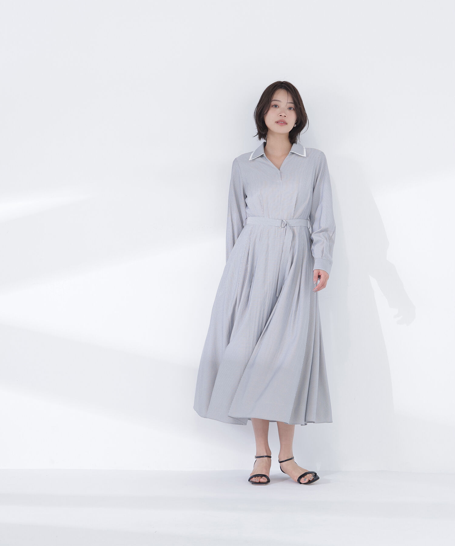  「ダブルカラーシャツワンピース」|ワンピース|