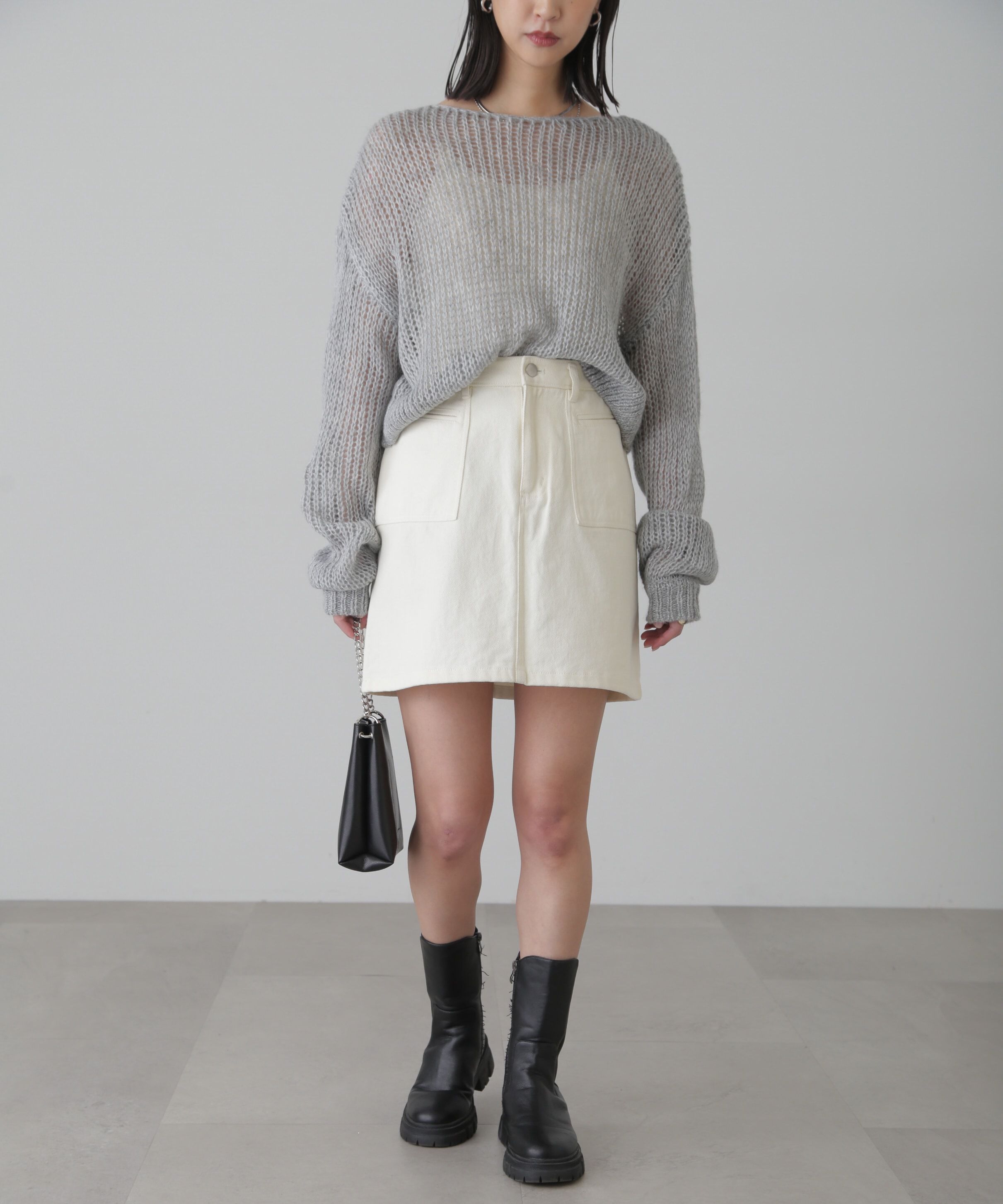  「フロントポケットミニスカート」|スカート|