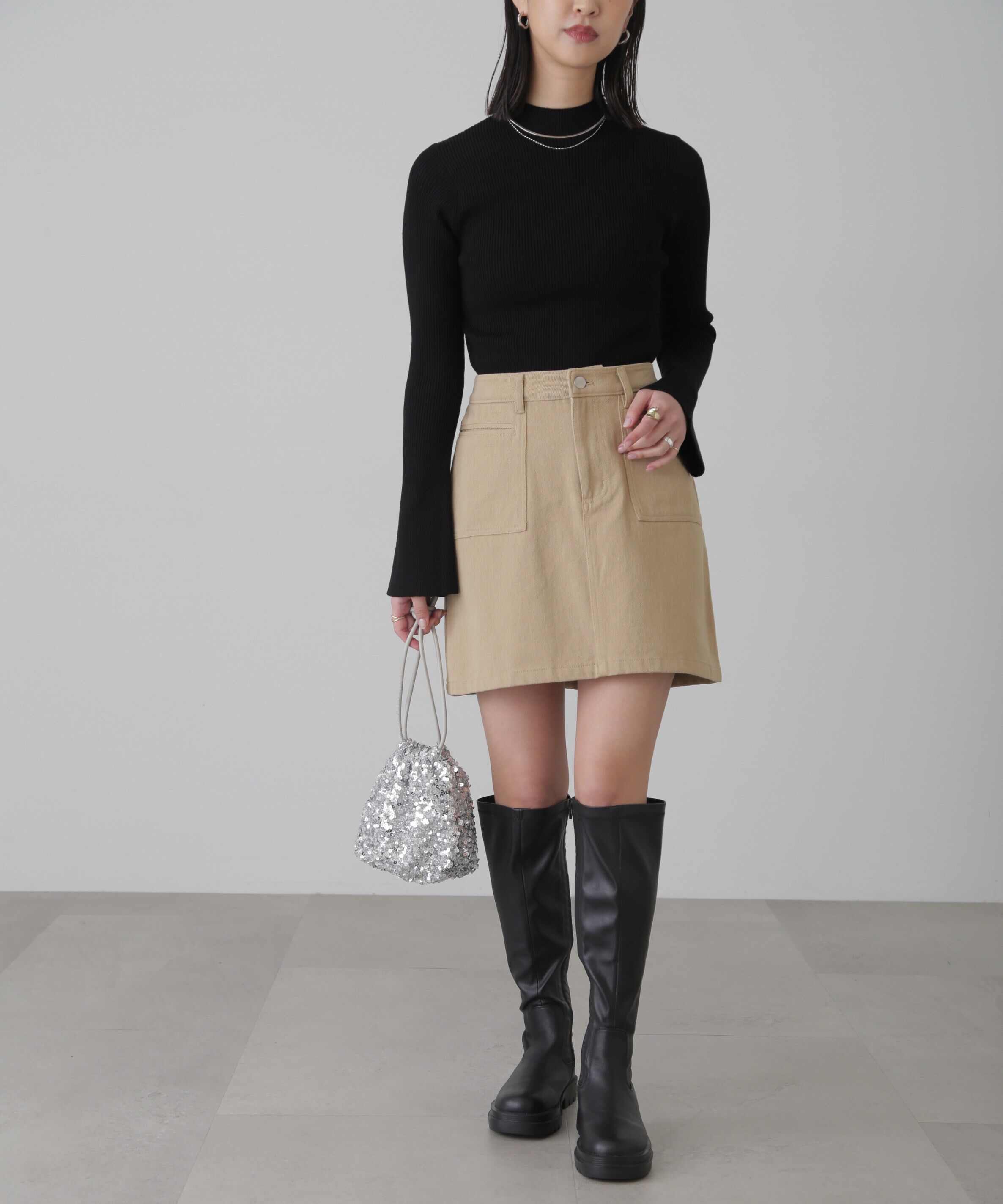  「フロントポケットミニスカート」|スカート|