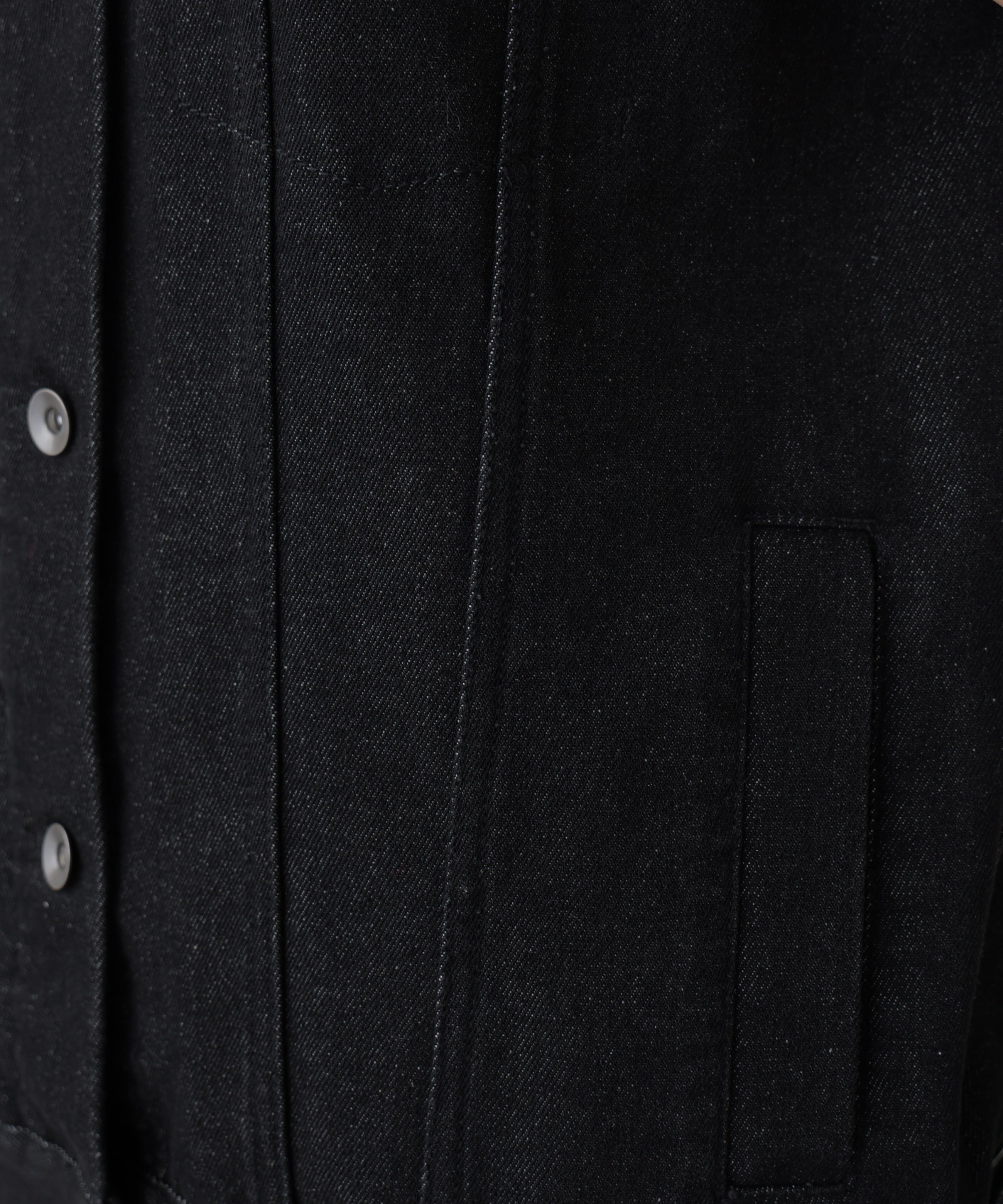  「ミドル丈デニムベスト」|ブルゾン・スタジャン|