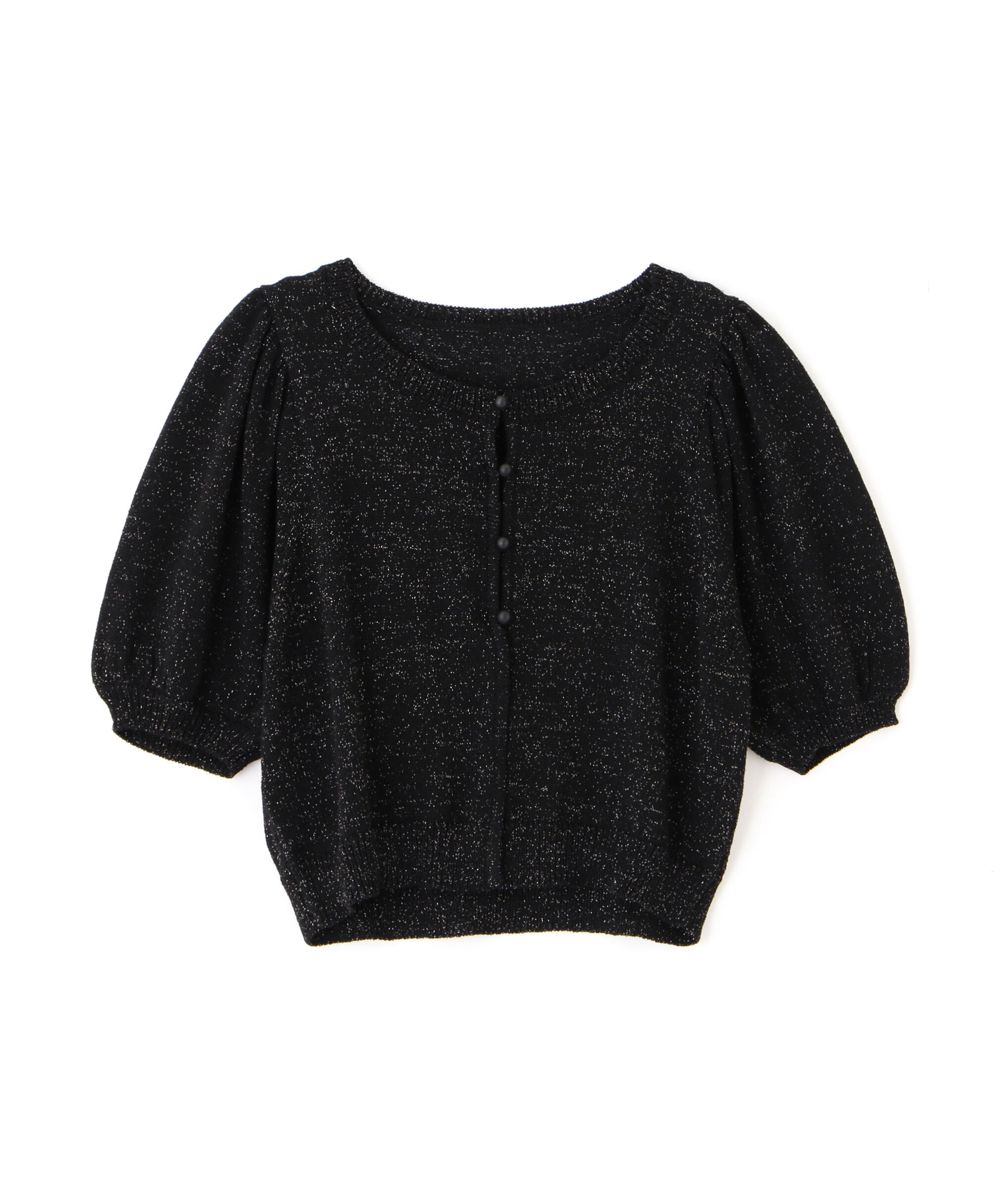  「ラメミックスパフスリーブニットカーディガン」|ニット・セーター|