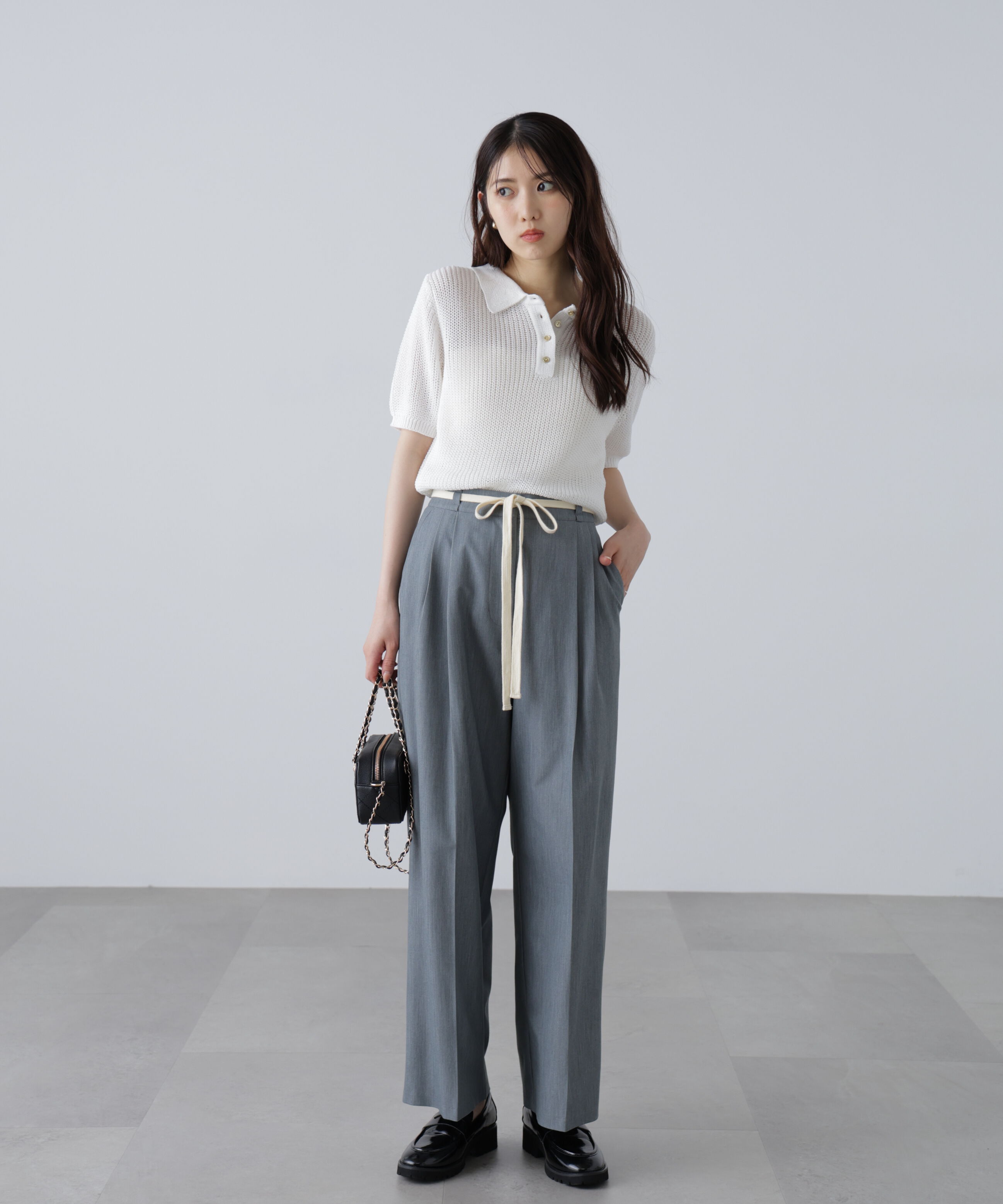  「杉綾リボンベルトワイドパンツ」|その他|