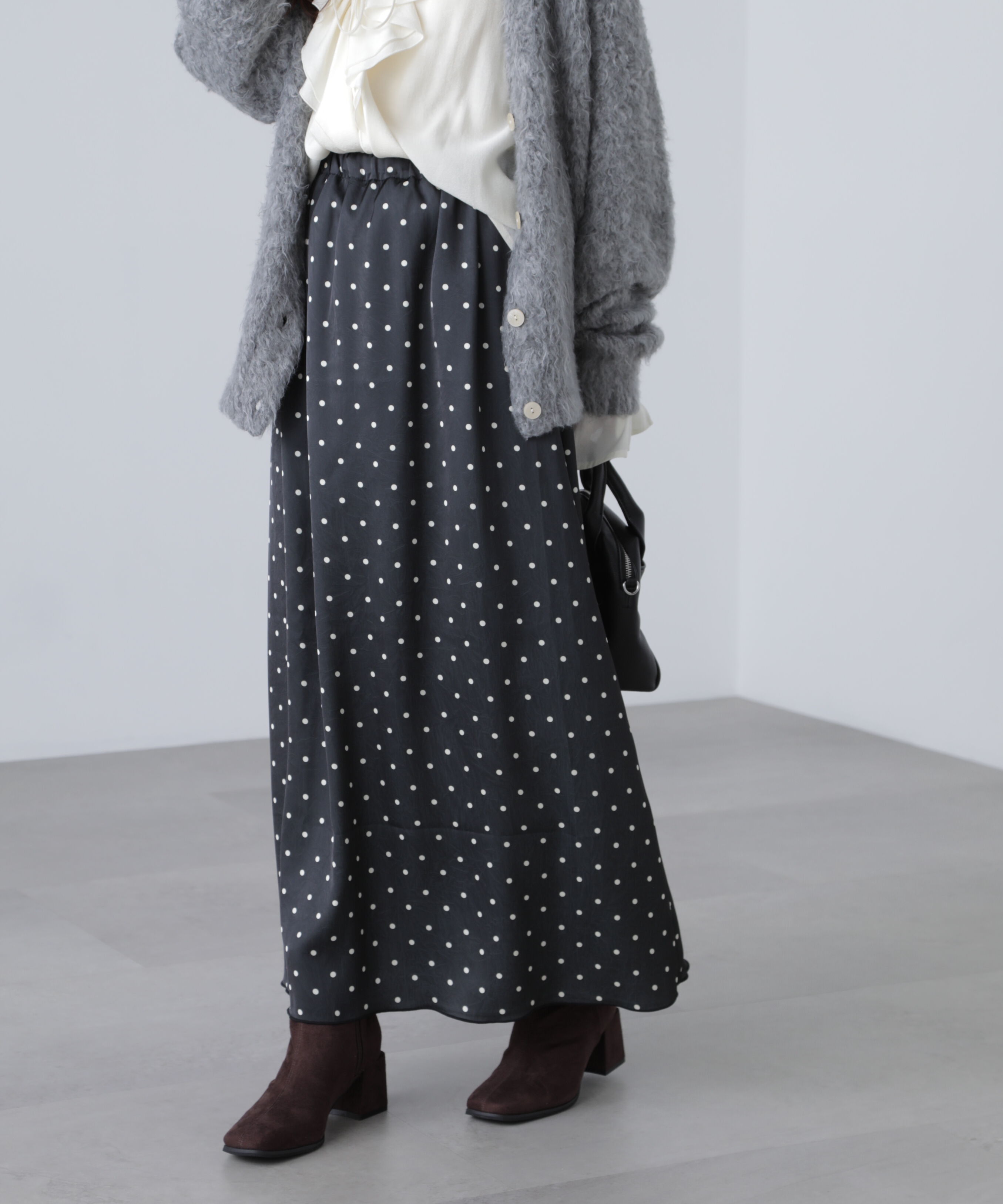  「サテンナローロングスカート」|スカート|