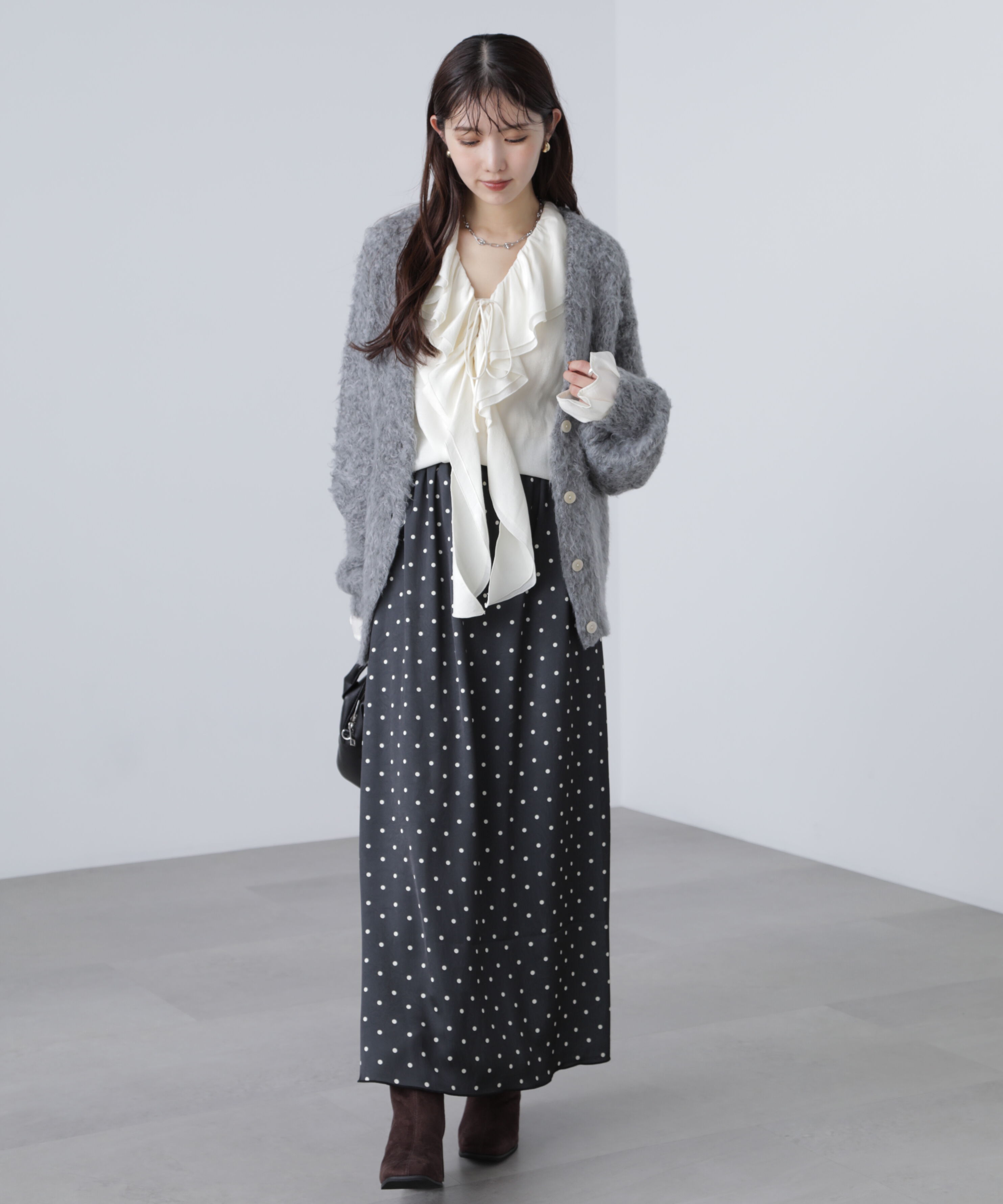  「サテンナローロングスカート」|スカート|