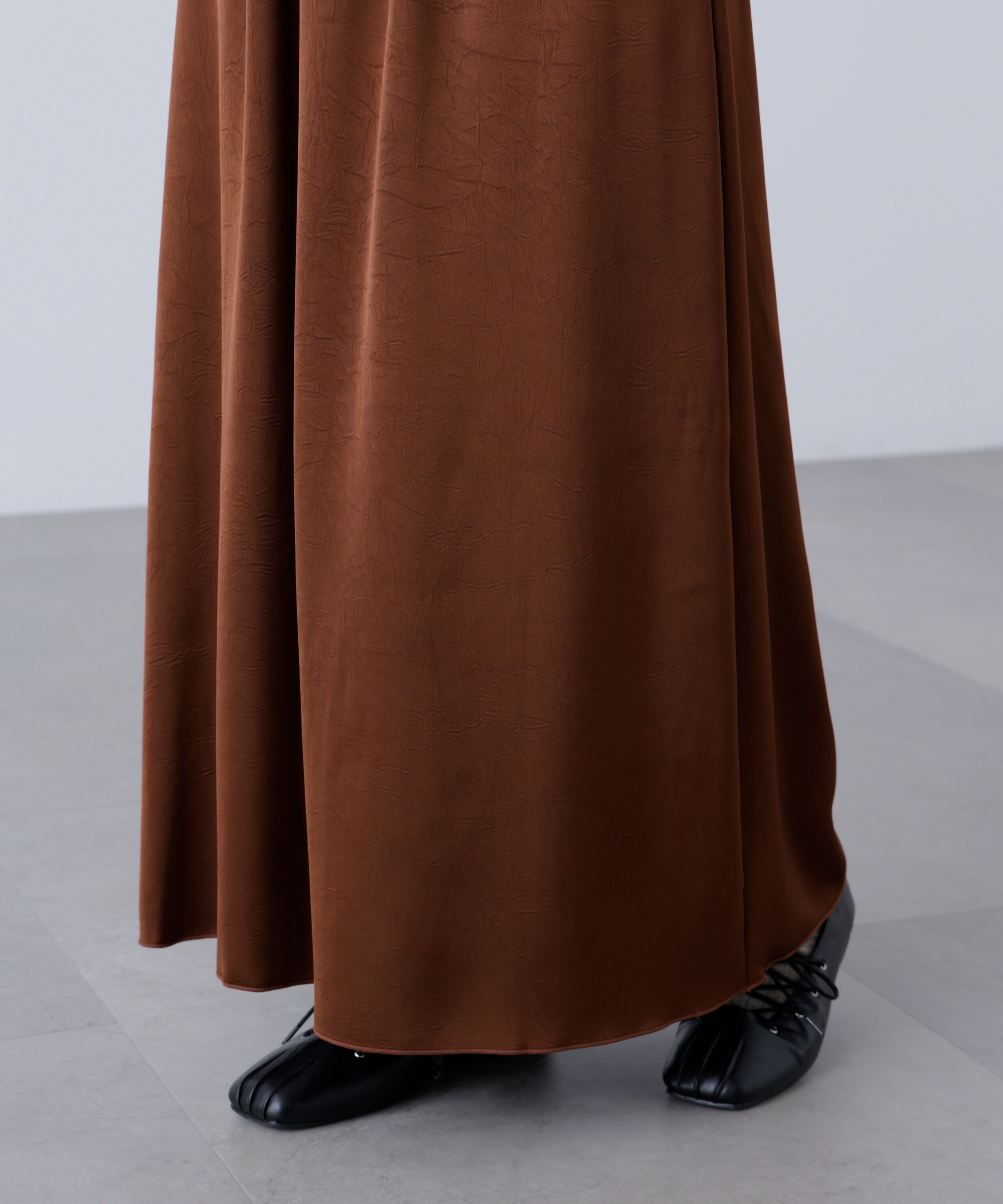  「サテンナローロングスカート」|スカート|