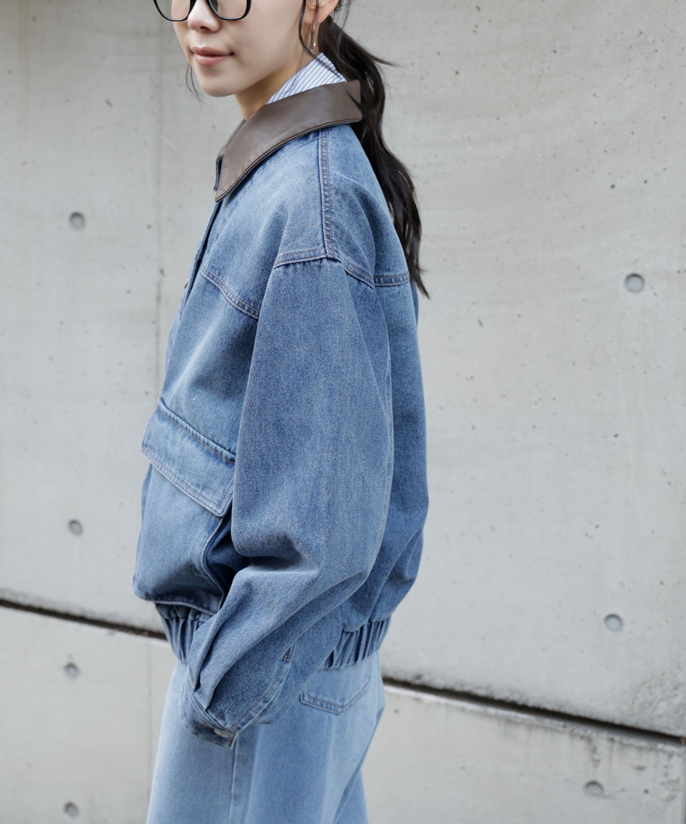  「バイカラーワークジャケット」|ブルゾン・スタジャン|