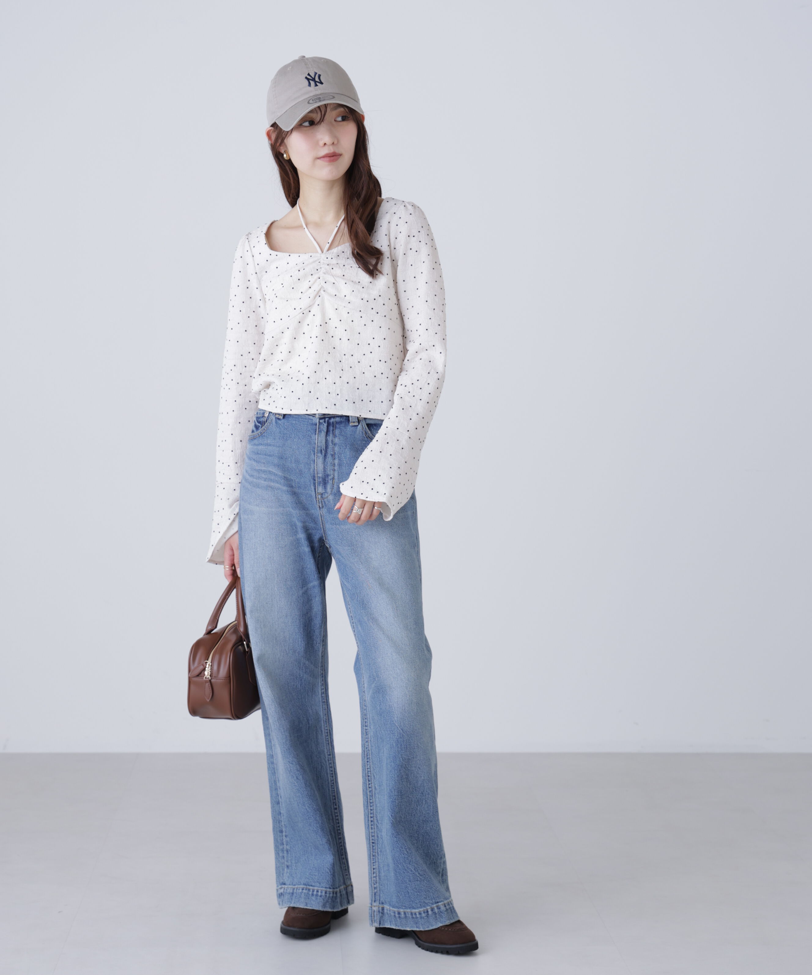  「フロントギャザーネックリボン付きブラウス」|シャツ・ブラウス|