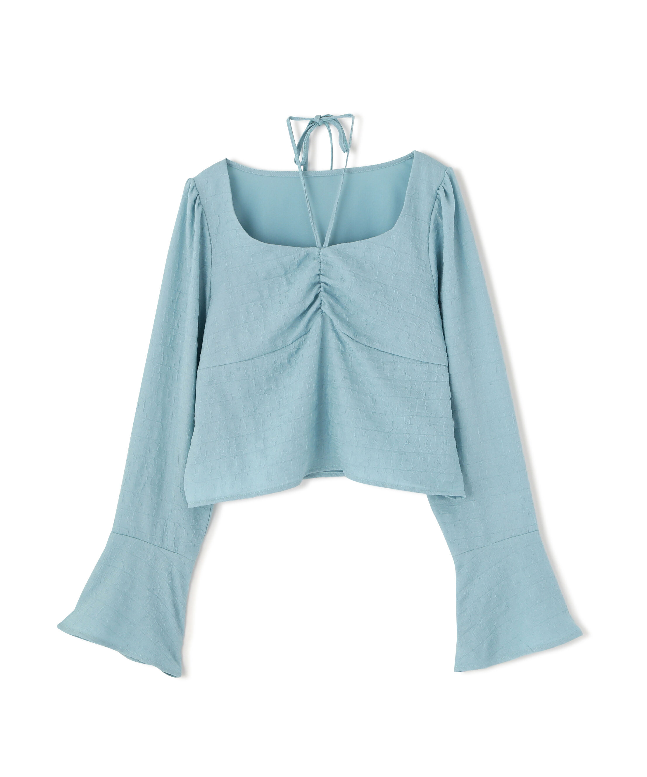  「フロントギャザーネックリボン付きブラウス」|シャツ・ブラウス|