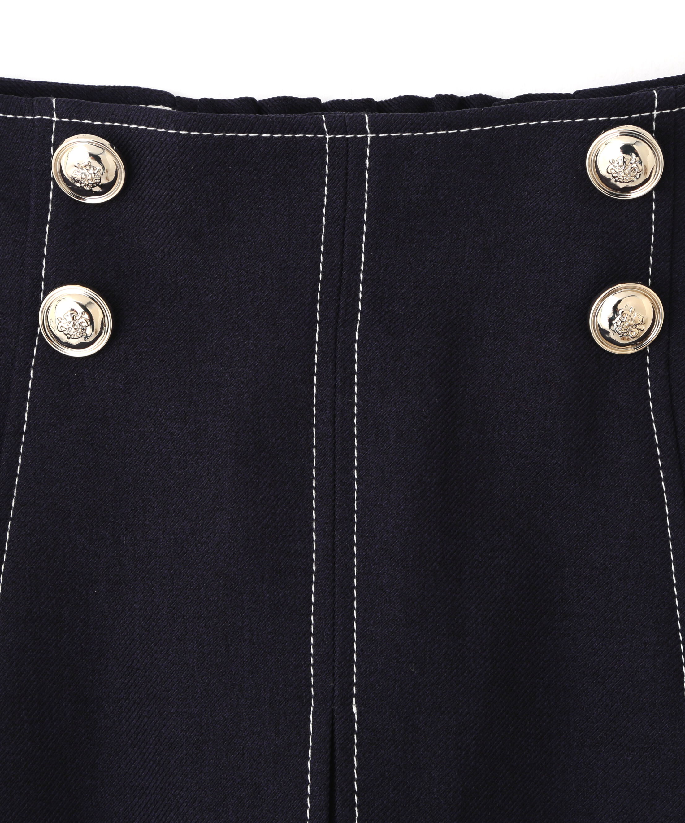  「フロント釦配色ステッチスカート」|スカート|