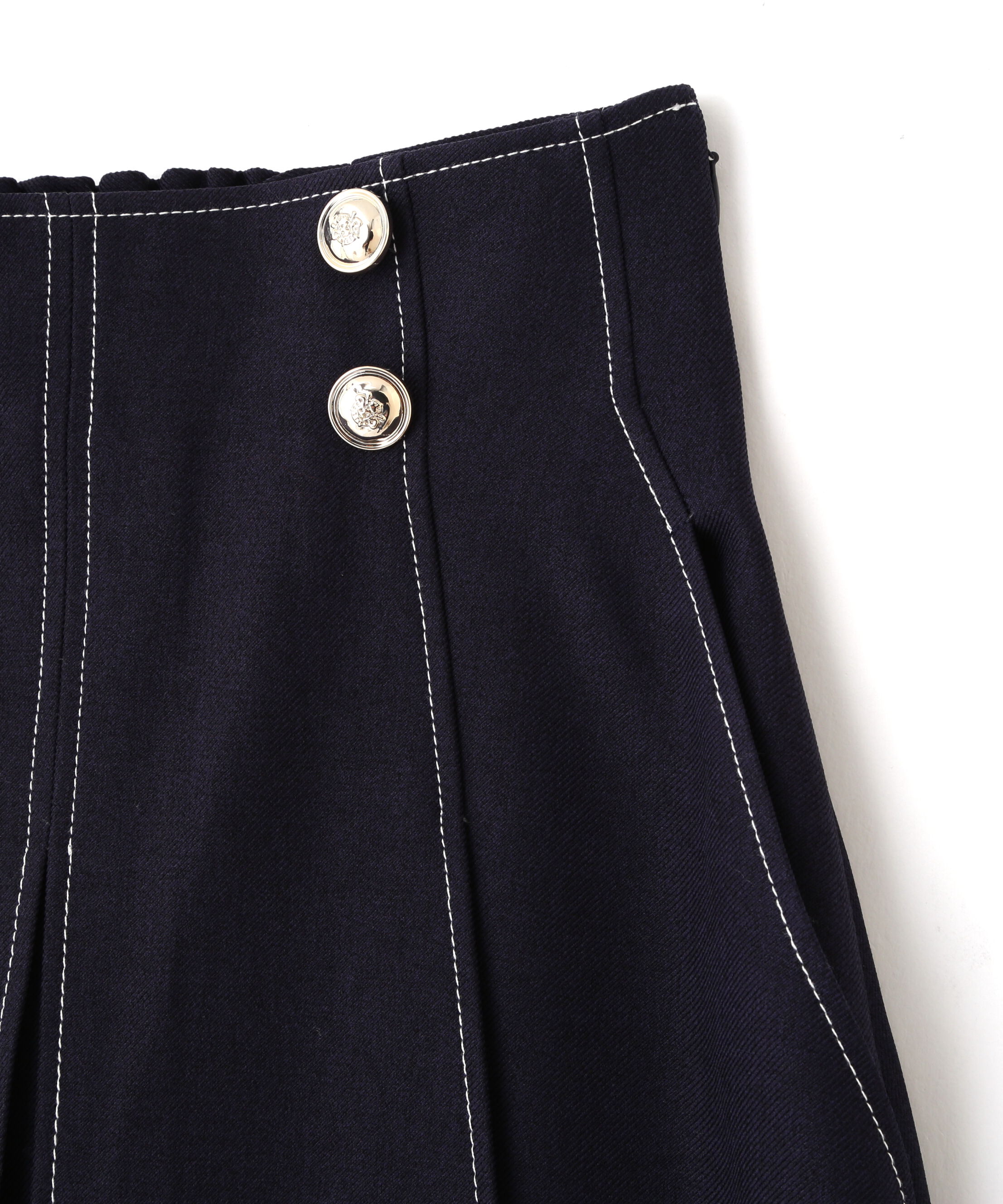  「フロント釦配色ステッチスカート」|スカート|