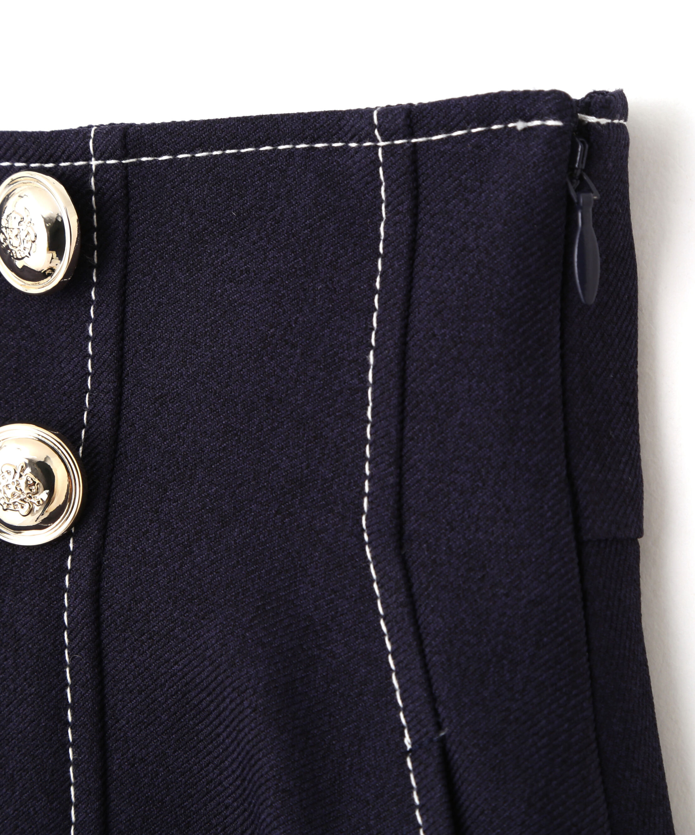  「フロント釦配色ステッチスカート」|スカート|