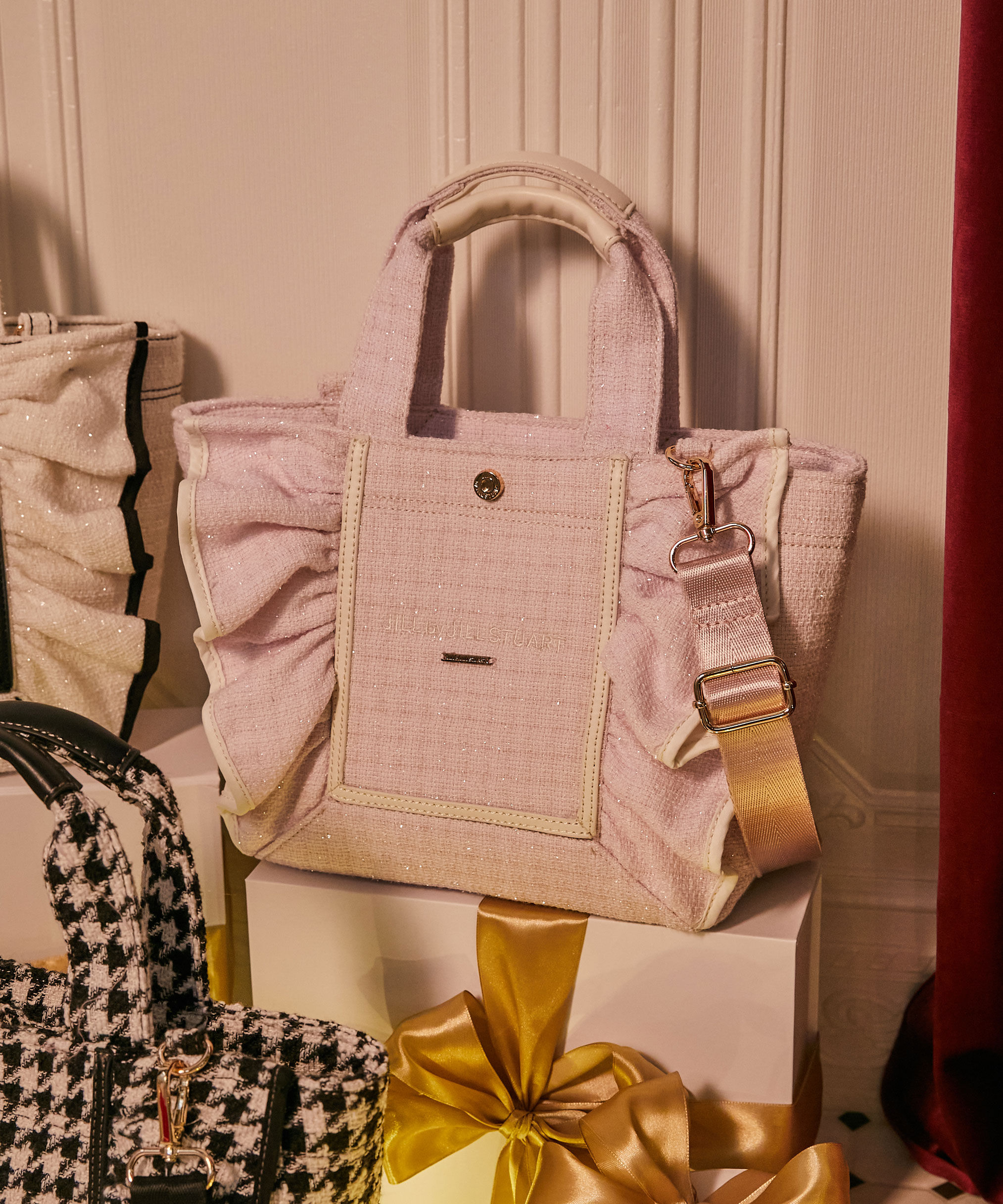  「＜リミテッドファブリック＞フレームフリルトートバッグ」|その他|ピンク