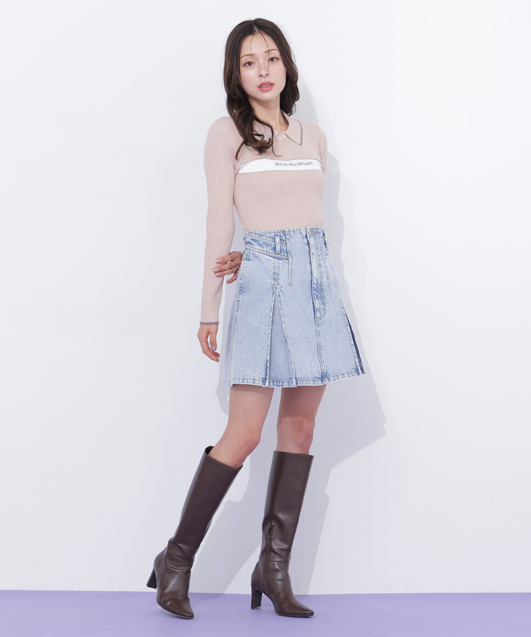  「構築パネルデニムミニスカート」|スカート|