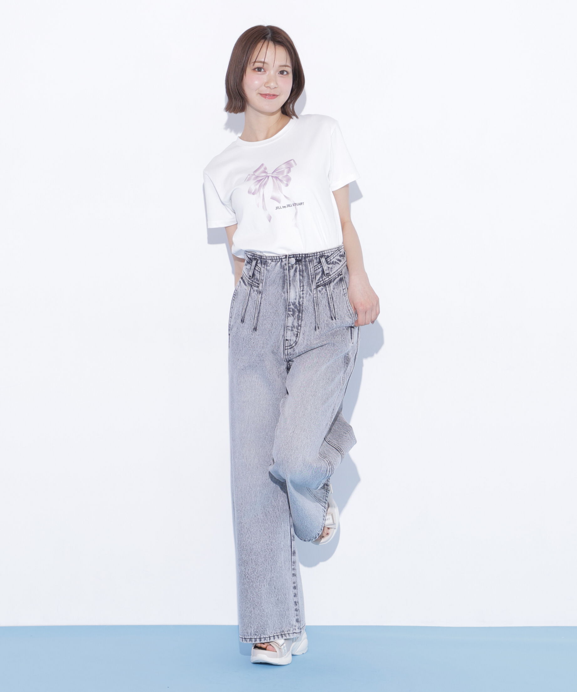  「構築パネルワイドデニム」|その他|グレー