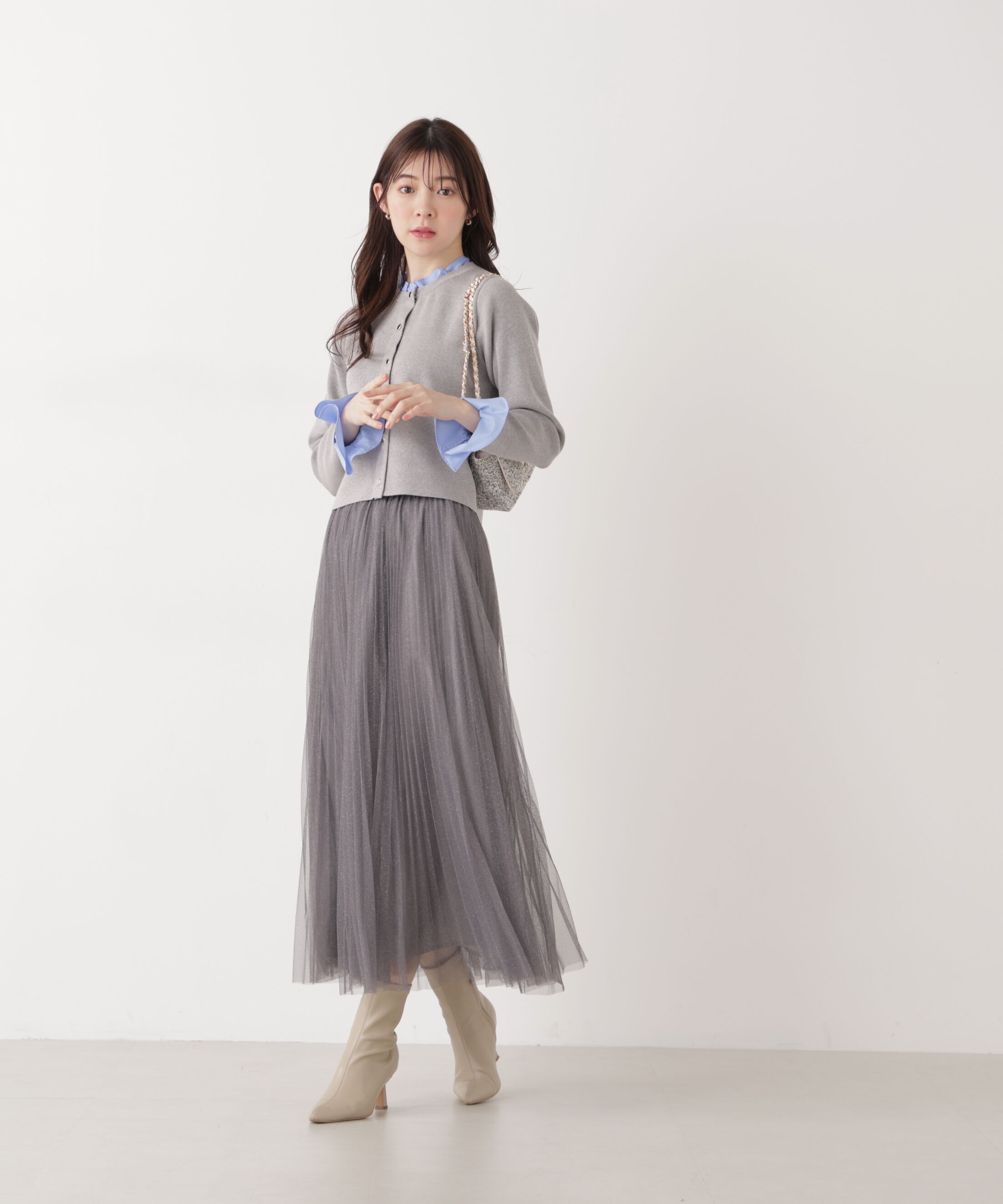 PROPORTION BODY DRESSING「《EDIT COLOGNE》ラメプリーツスカート26SS」|スカート|