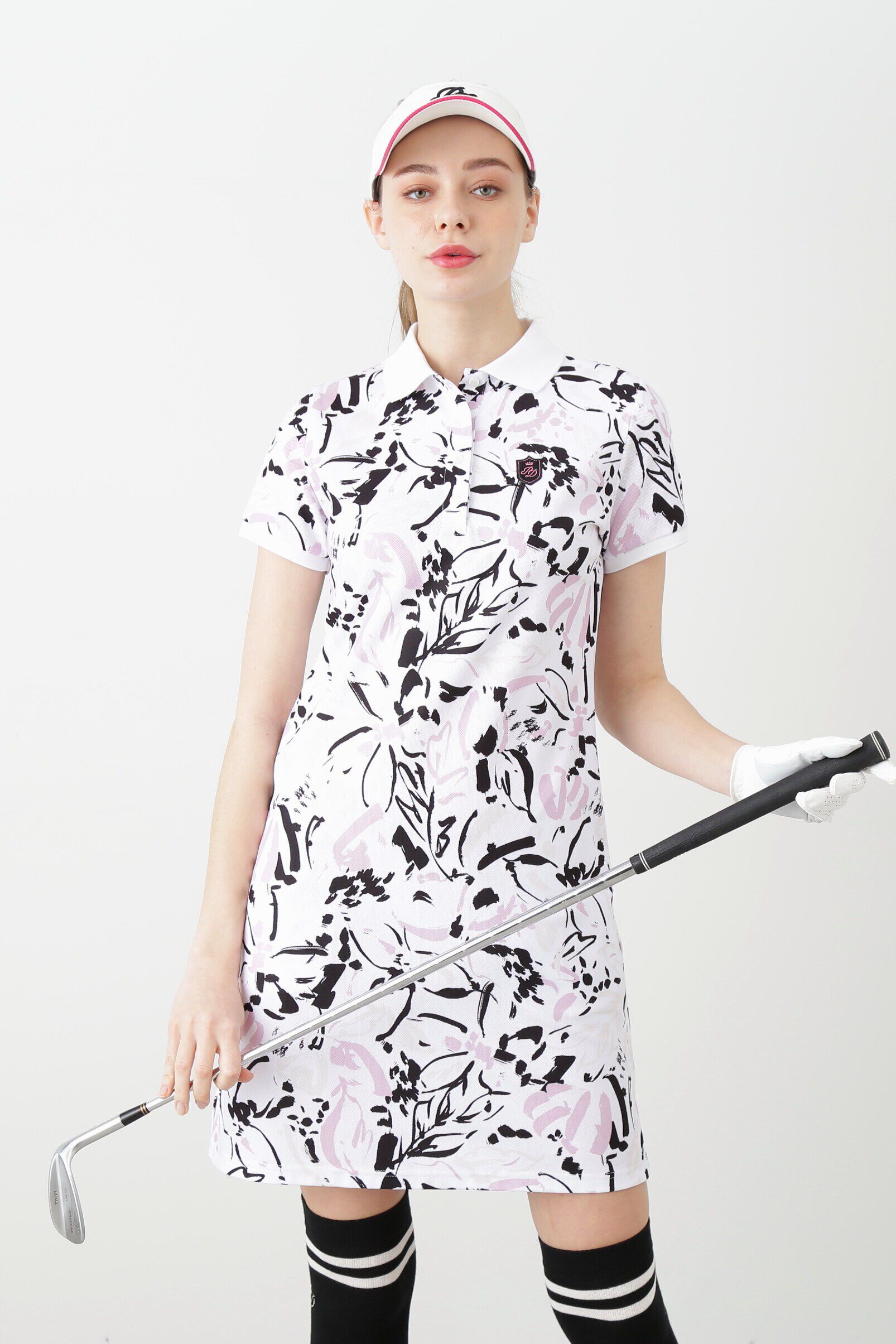  「[PINKY GOLF]オプティカルフラワープリントワンピース」|ワンピース|