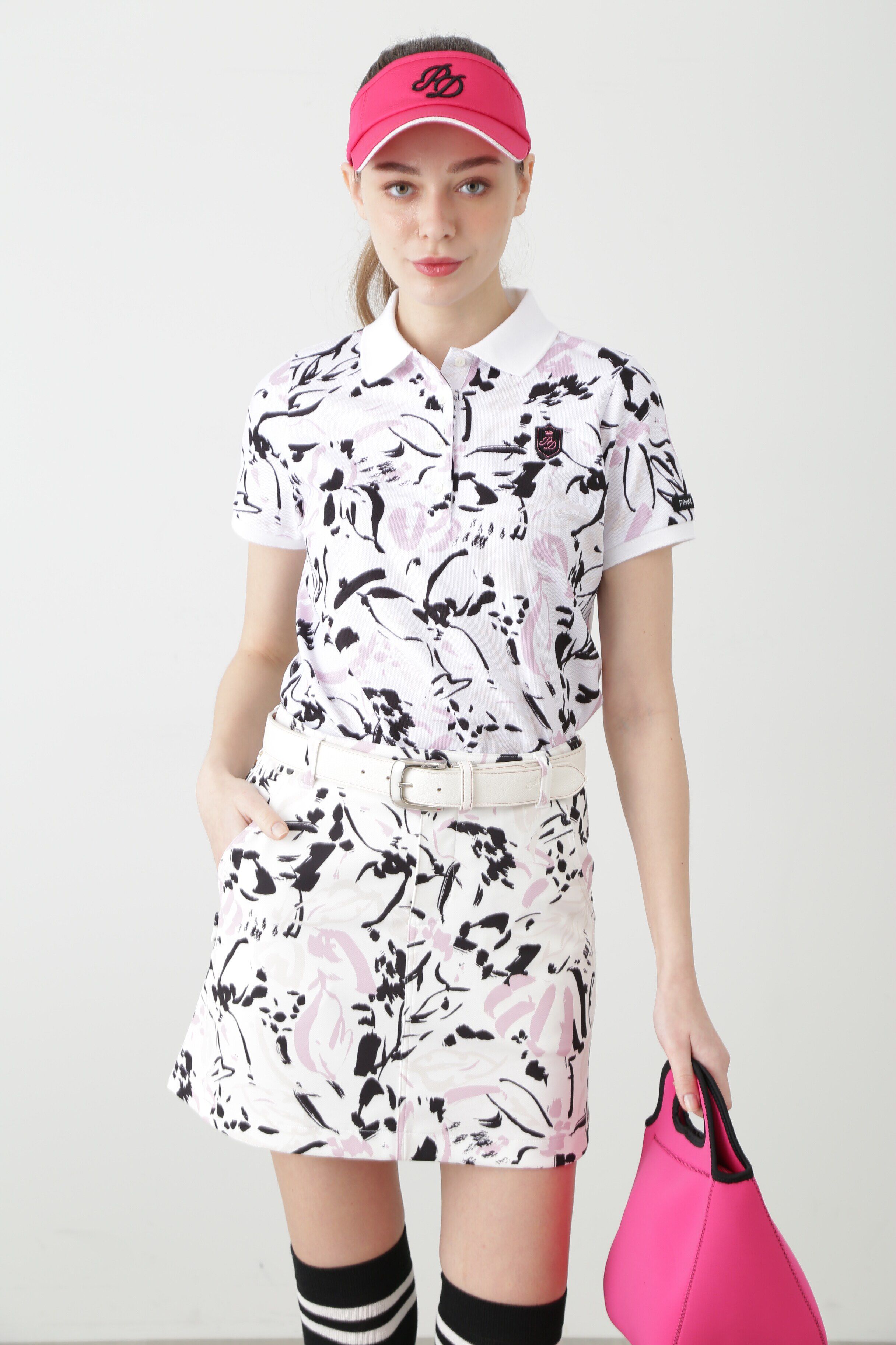  「[PINKY GOLF]オプティカルフラワープリントポロシャツ」|Tシャツ・カットソー|