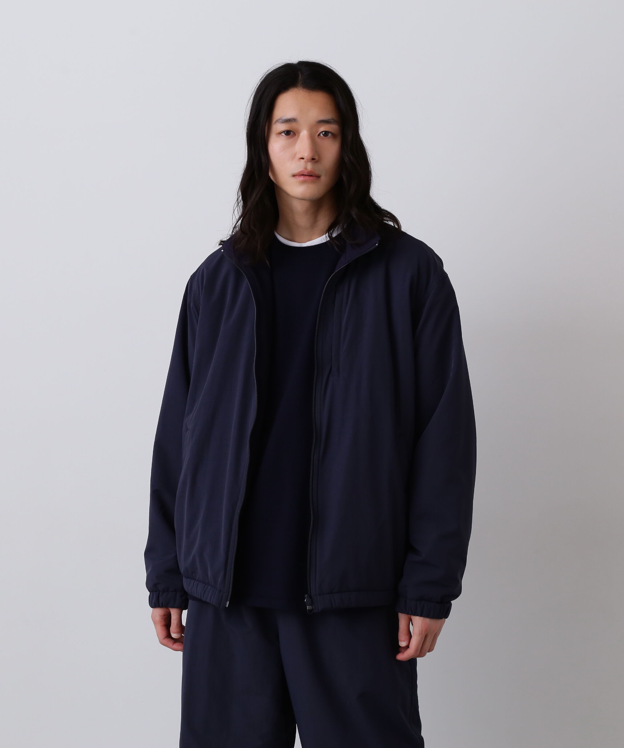 YLEVE 「Ｙ / RECYCLE NYLON MIX TAFFETA / RECYCLE POLYESTER FLEECE REVERSIBLE BZ」|ブルゾン・スタジャン|ネイビー