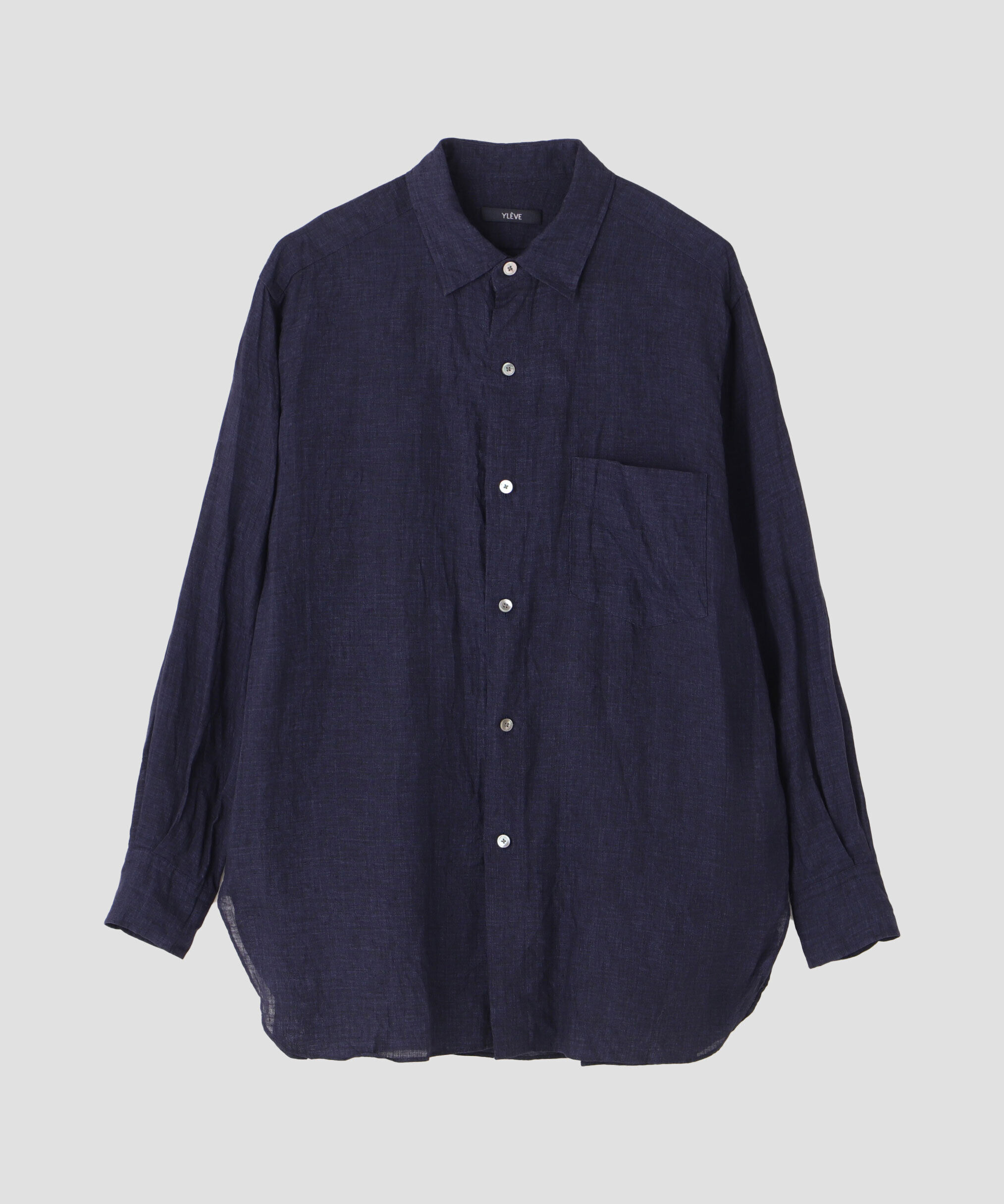 YLEVE 「YLEVE / LINEN POPLIN SHIRT」|シャツ・ブラウス|ネイビー