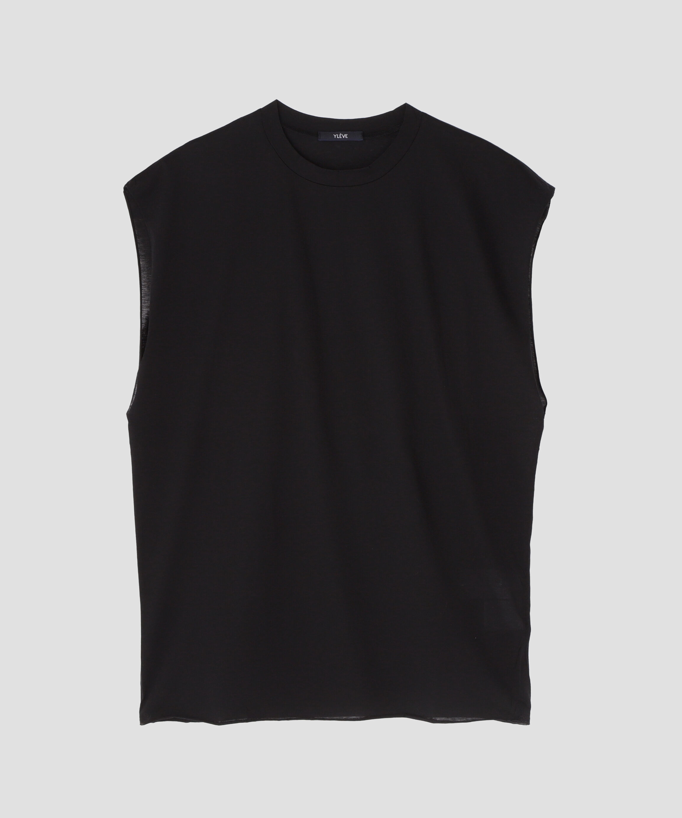 YLEVE 「YLEVE / COTTON SHEER JERSEY NO SLEEVE PULL OVER」|Tシャツ・カットソー|ブラック