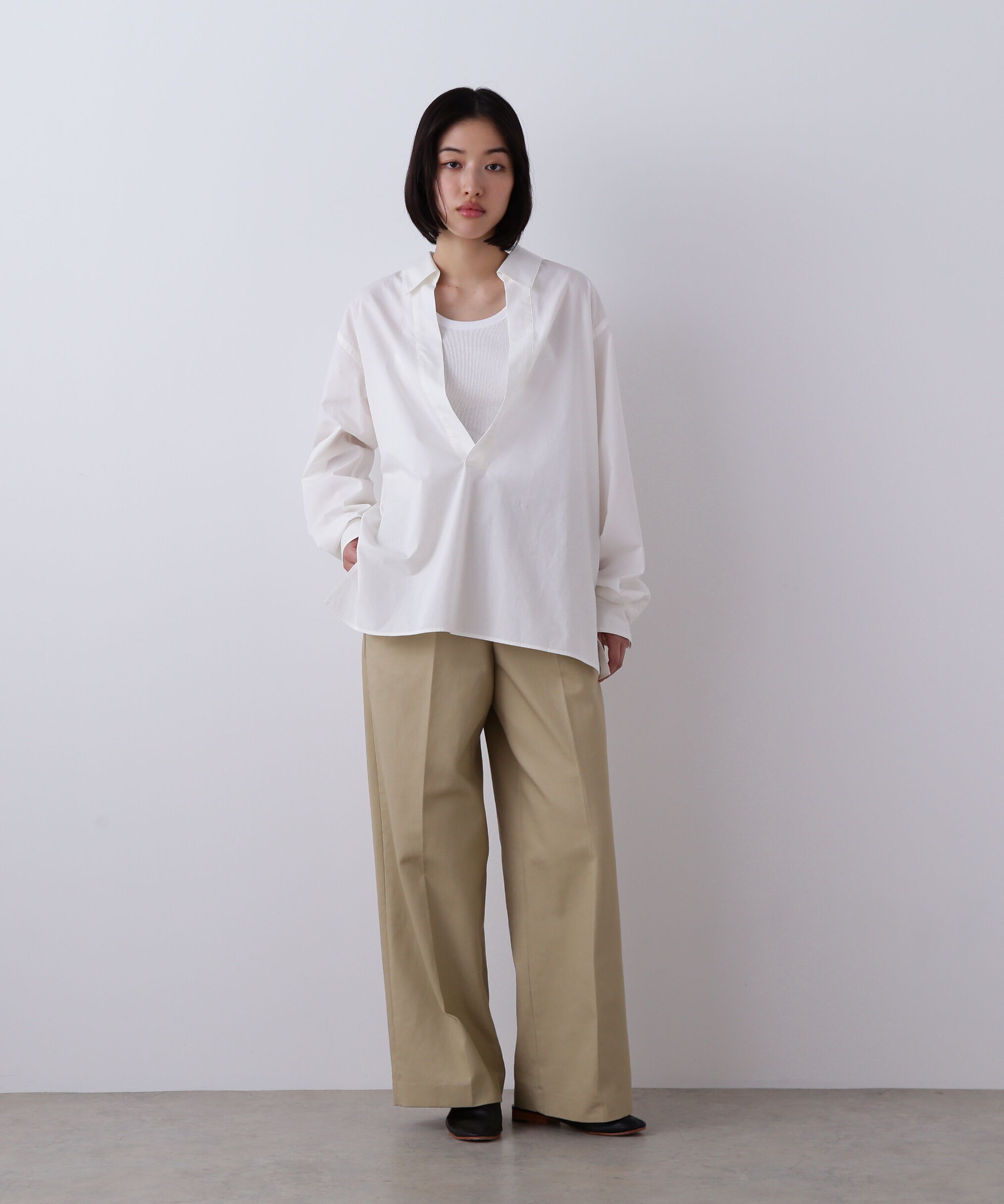 YLEVE 「YLEVE / COTTON SILK TYPEWRITER SKIPPER SHIRT」|シャツ・ブラウス|