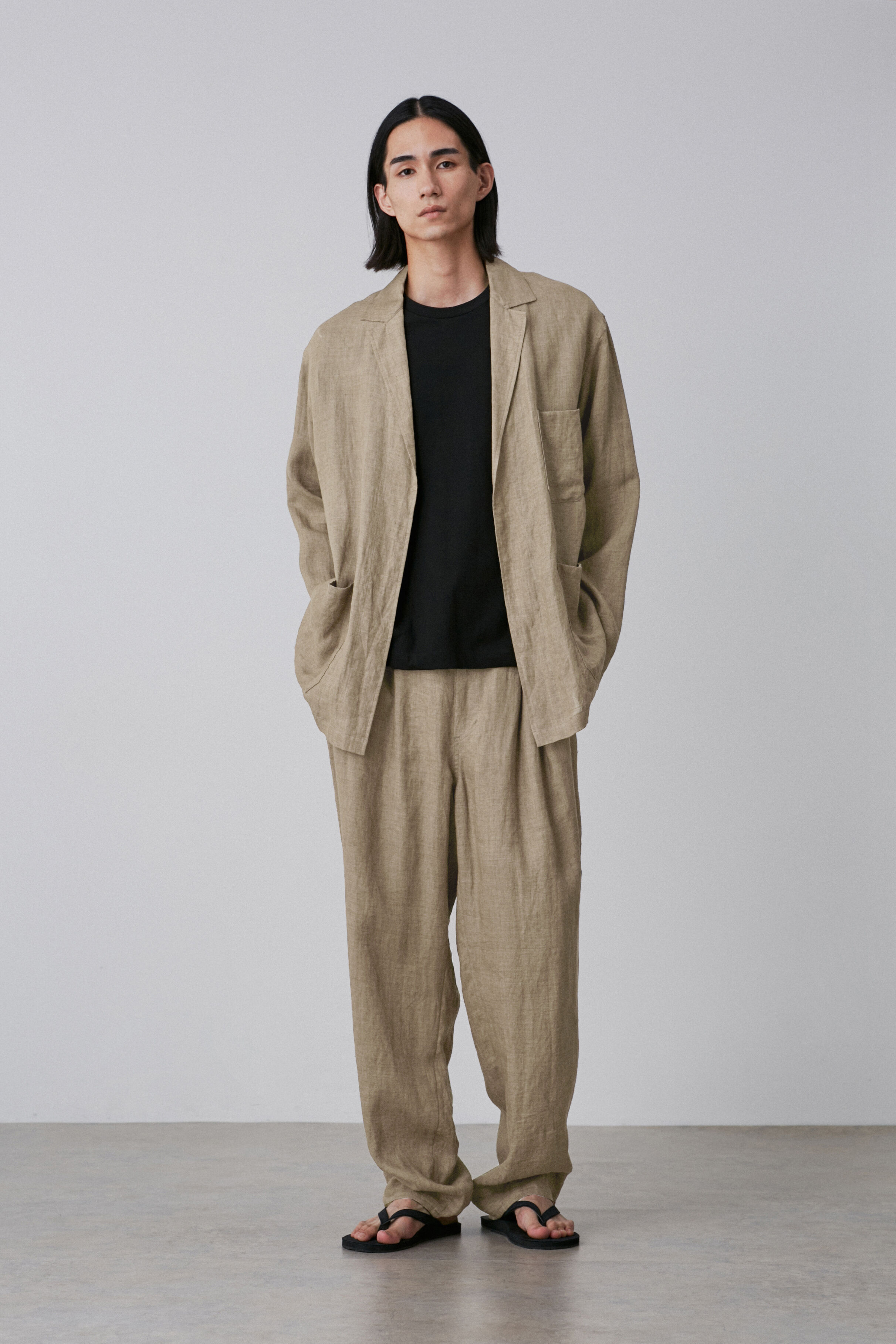 YLEVE 「YLEVE / LINEN POPLIN TROUSERS」|その他|カーキ