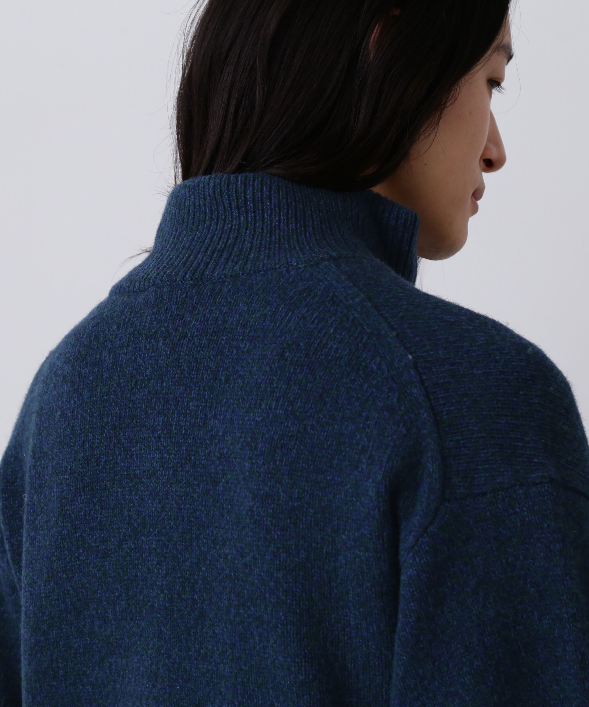 YLEVE 「YLEVE / WOOL CASHMERE MELANGE KNIT HALF ZIP PULL OVER」|ニット・セーター|