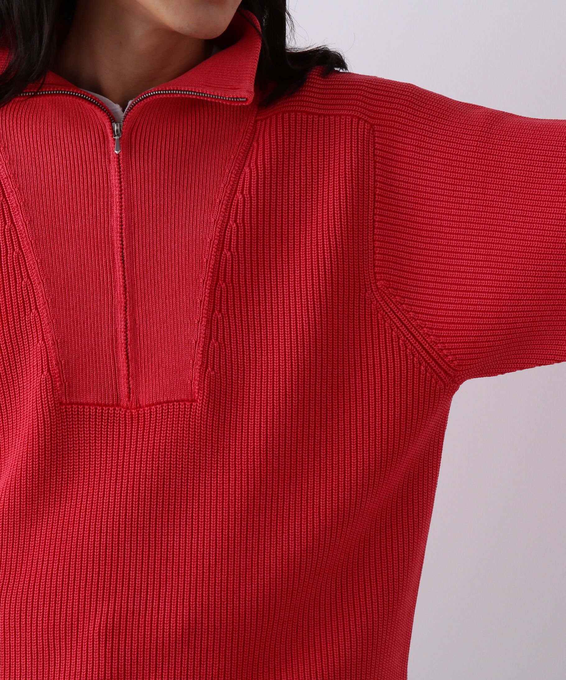 YLEVE 「YLEVE / FADED STONEWASH KNIT ZIP PULLOVER」|ニット・セーター|