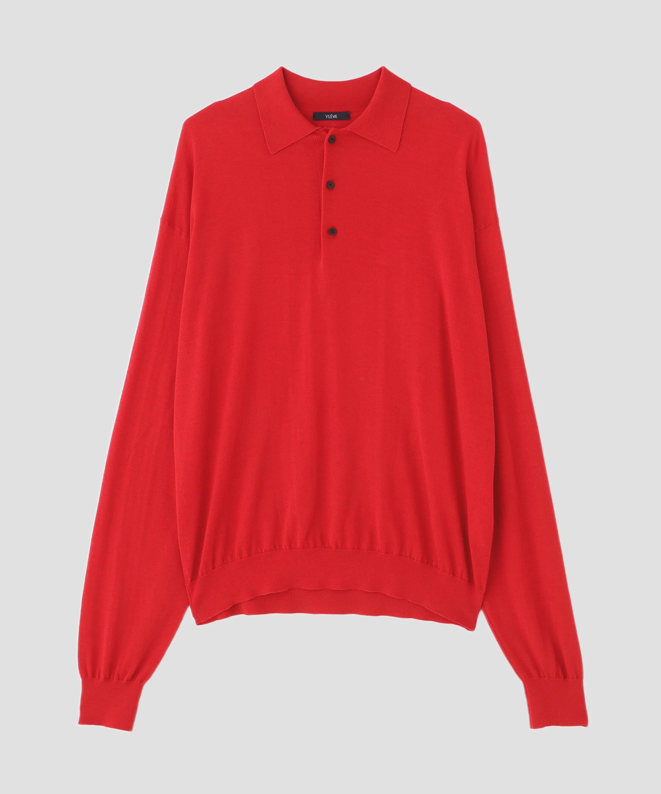 YLEVE 「YLEVE / WOOL SILK CASHMERE KNIT POLO」|ニット・セーター|レッド