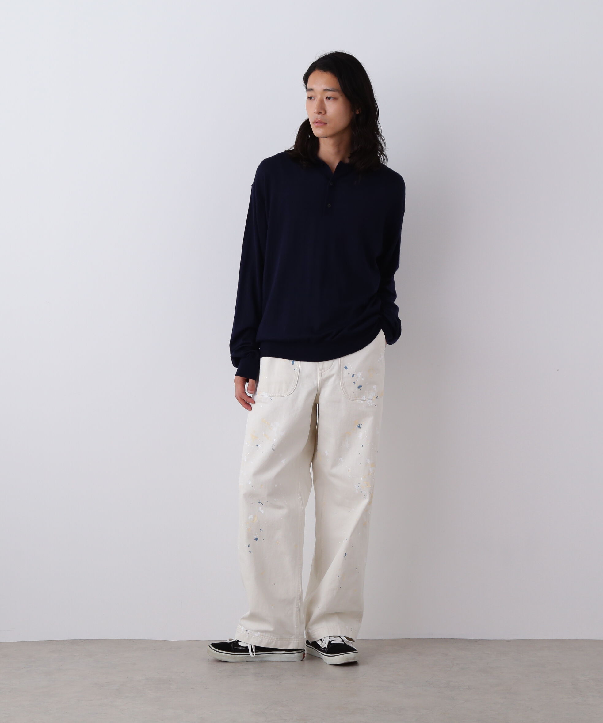 YLEVE 「YLEVE / WOOL SILK CASHMERE KNIT POLO」|ニット・セーター|