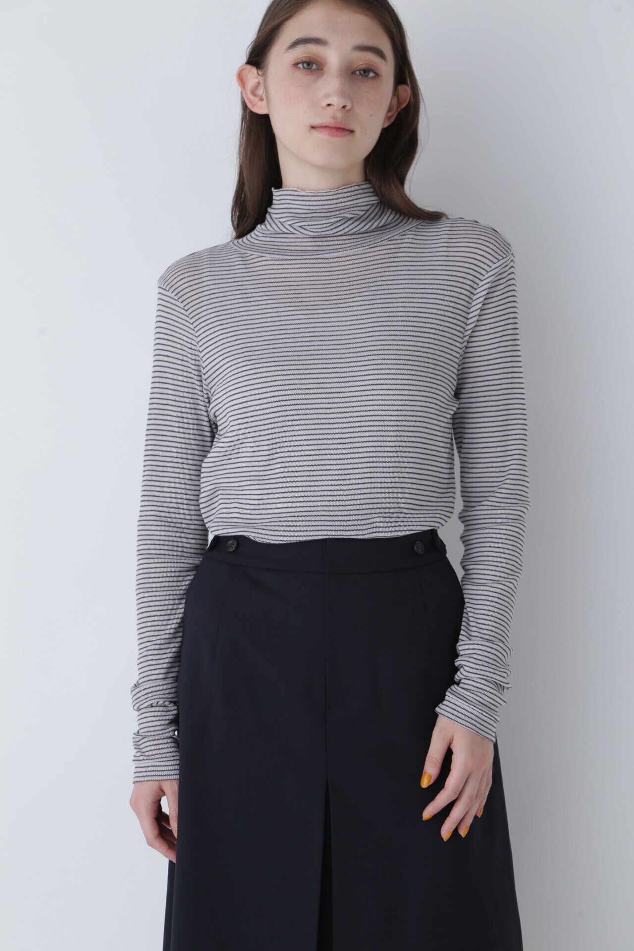  「◆シアータートルカットソー」|Tシャツ・カットソー|Lグレー&times;ブラ 3