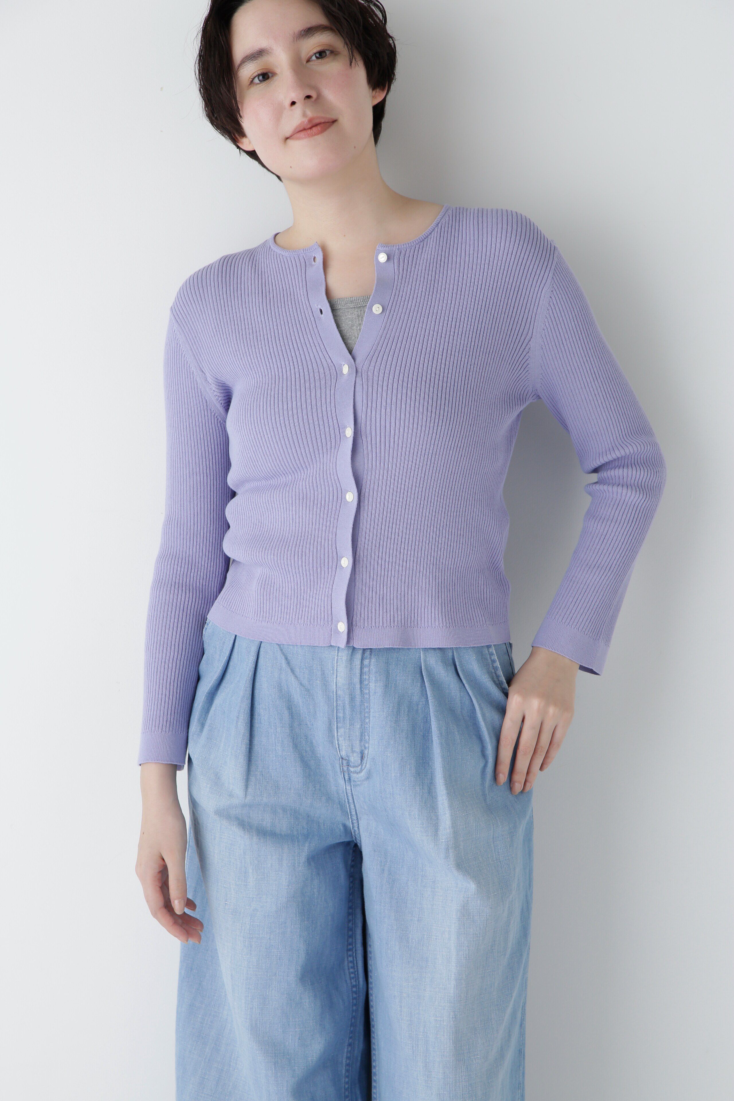  「◆【ウォッシャブル・UVカット】コットン混クルーカーディガン」|ニット・セーター|