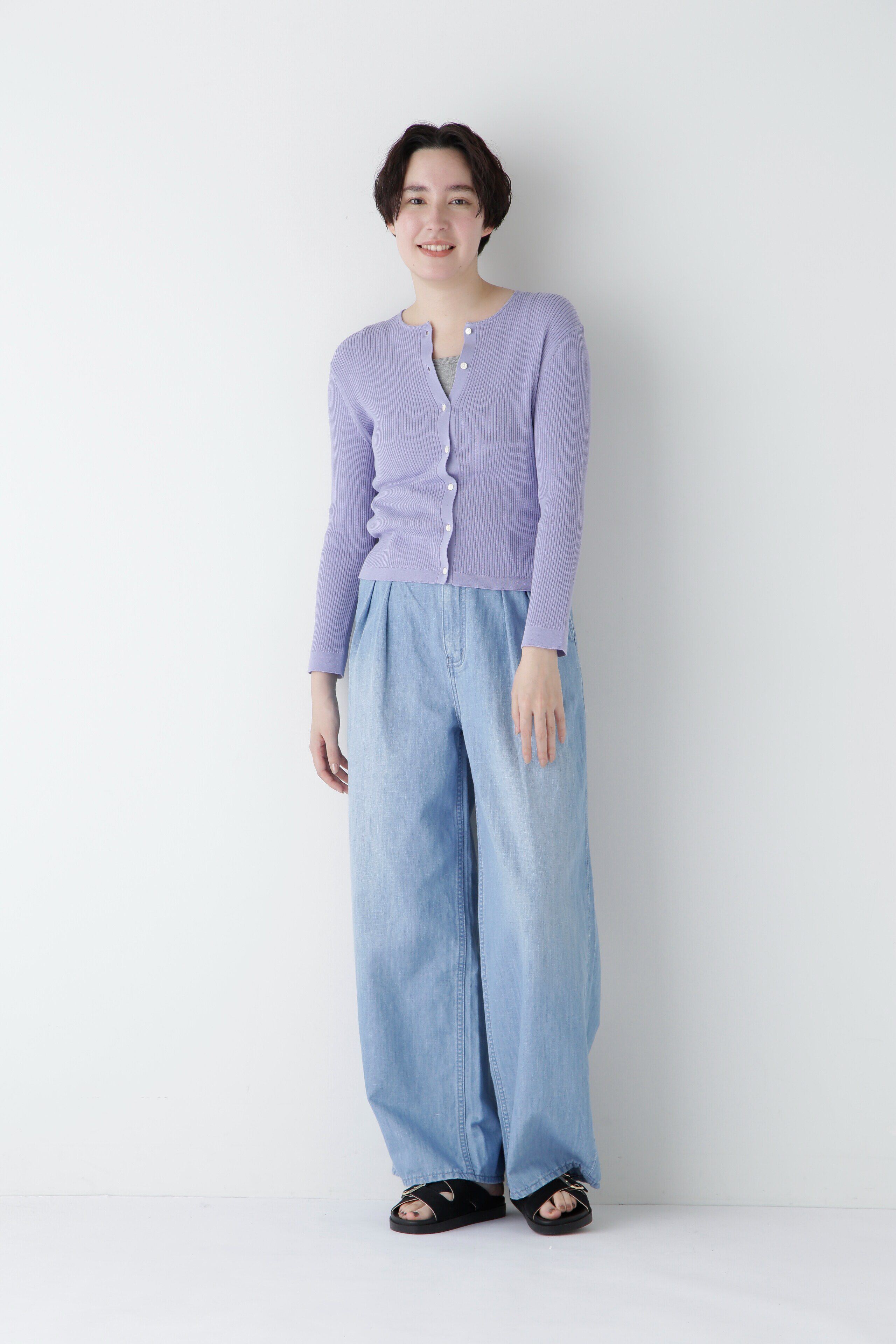  「◆【ウォッシャブル・UVカット】コットン混クルーカーディガン」|ニット・セーター|