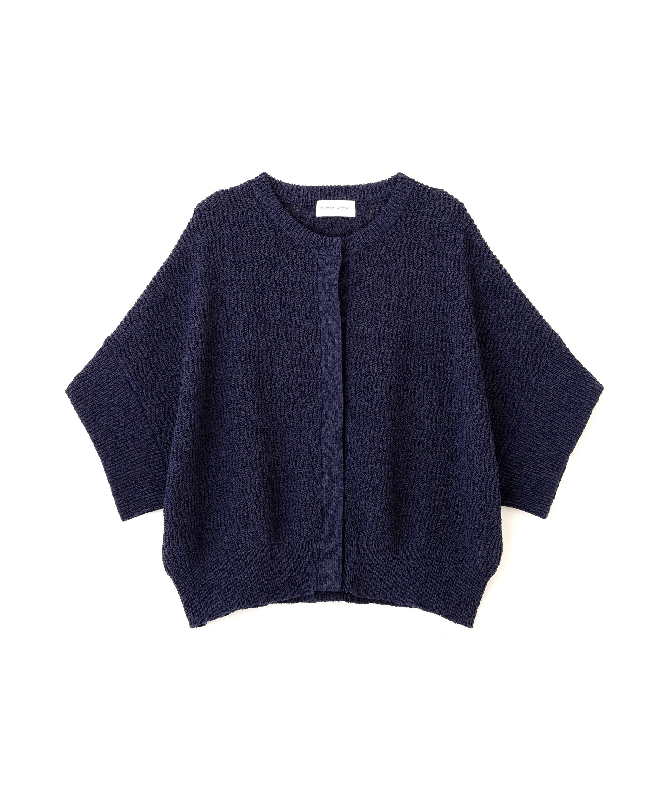  「◆綿ポリエステルヘリンボーン柄半袖はおり」|ニット・セーター|