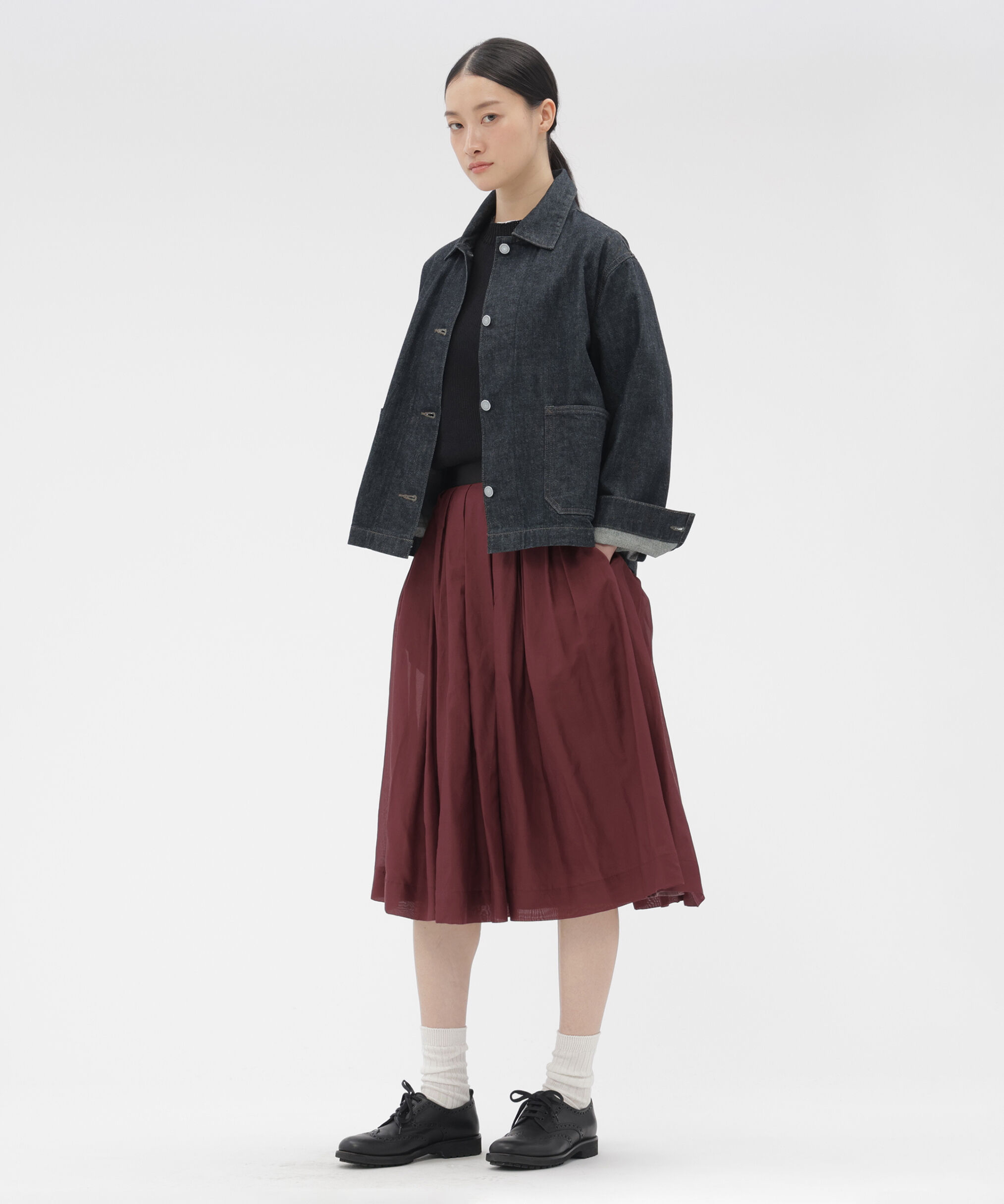  「SHEER COTTON SILK SKIRT」|スカート|