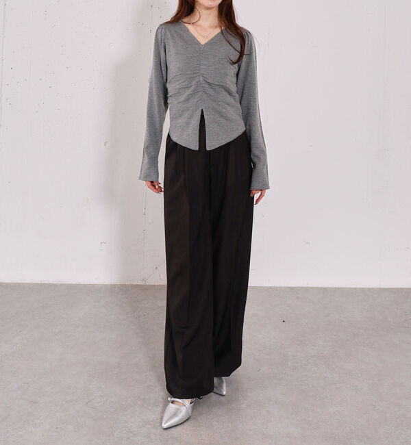 archives「【高機能】フロントギャザーＶネックニットプルオーバー」|ニット・セーター|