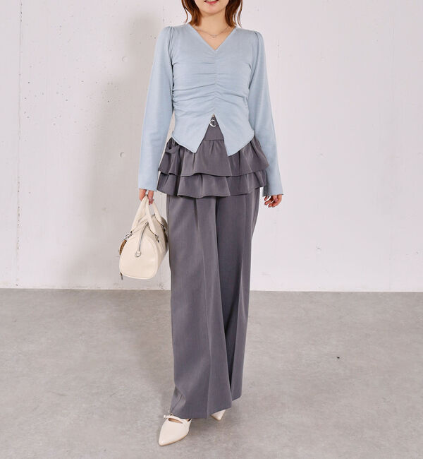 archives「【高機能】フロントギャザーＶネックニットプルオーバー」|ニット・セーター|