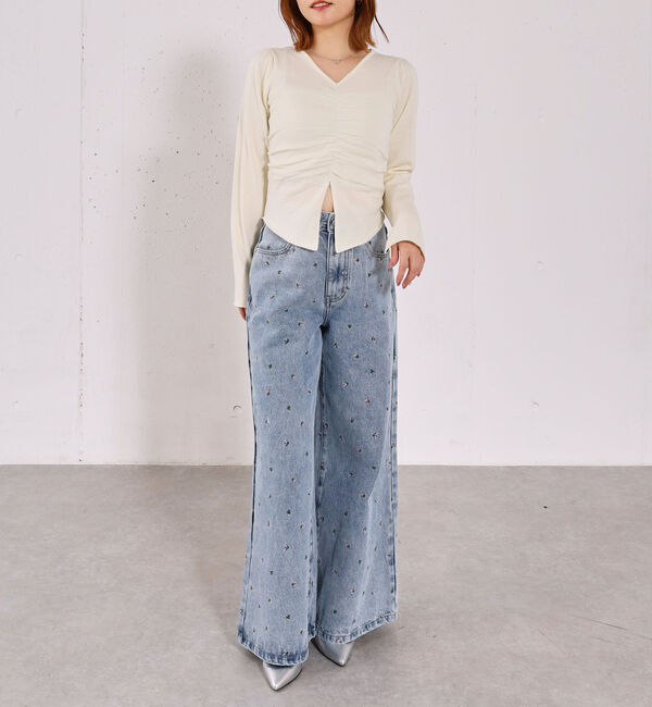 archives「【高機能】フロントギャザーＶネックニットプルオーバー」|ニット・セーター|