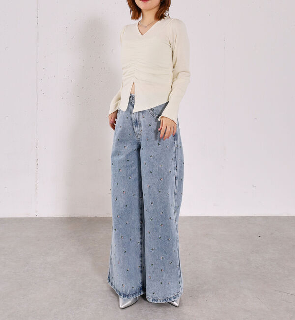 archives「【高機能】フロントギャザーＶネックニットプルオーバー」|ニット・セーター|