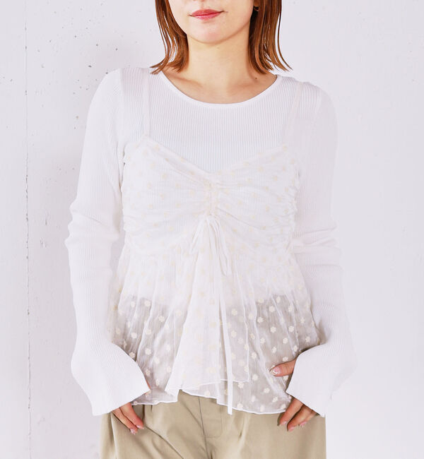 archives「フラワー刺繍ビスチェ&times;リブニットプルオーバーＳＥＴ」|カーディガン|