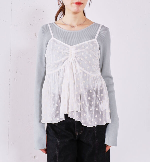 archives「フラワー刺繍ビスチェ&times;リブニットプルオーバーＳＥＴ」|カーディガン|