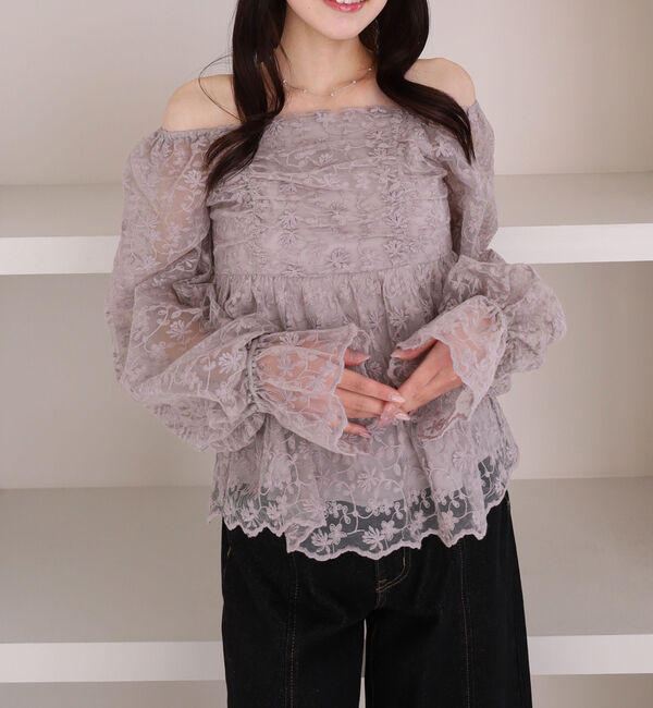 archives「刺繍レース２ｗａｙオフショルブラウス」|シャツ・ブラウス|