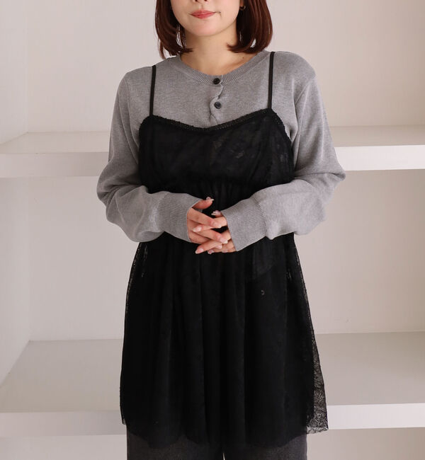 archives「レースギャザーキャミチュニック」|シャツ・ブラウス|