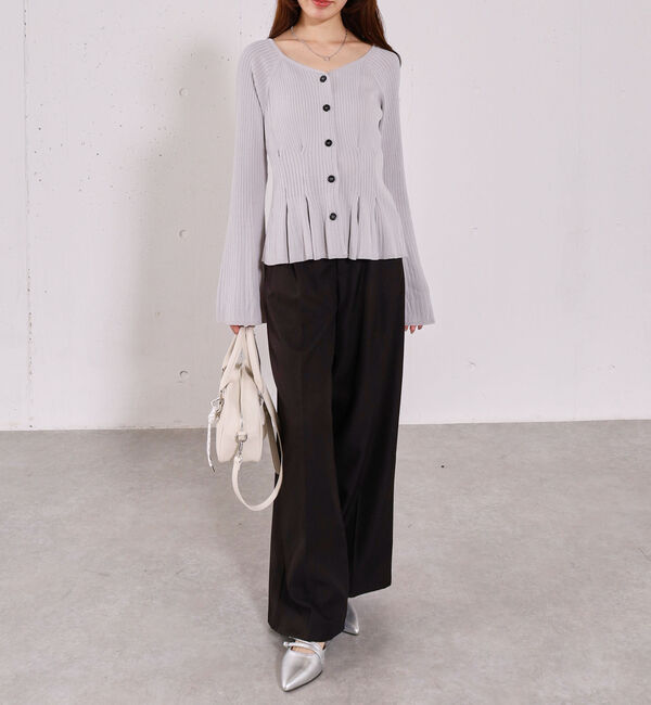 archives「【ＯＮかわ】タックペプラムリブニットカーディガン」|ニット・セーター|