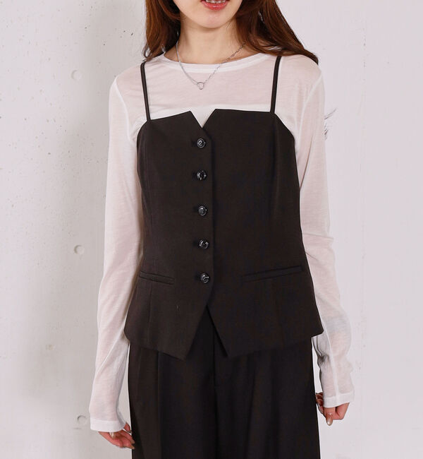 archives「【ＯＮかわ】ウォッシャブルＦボタンビスチェ」|シャツ・ブラウス|